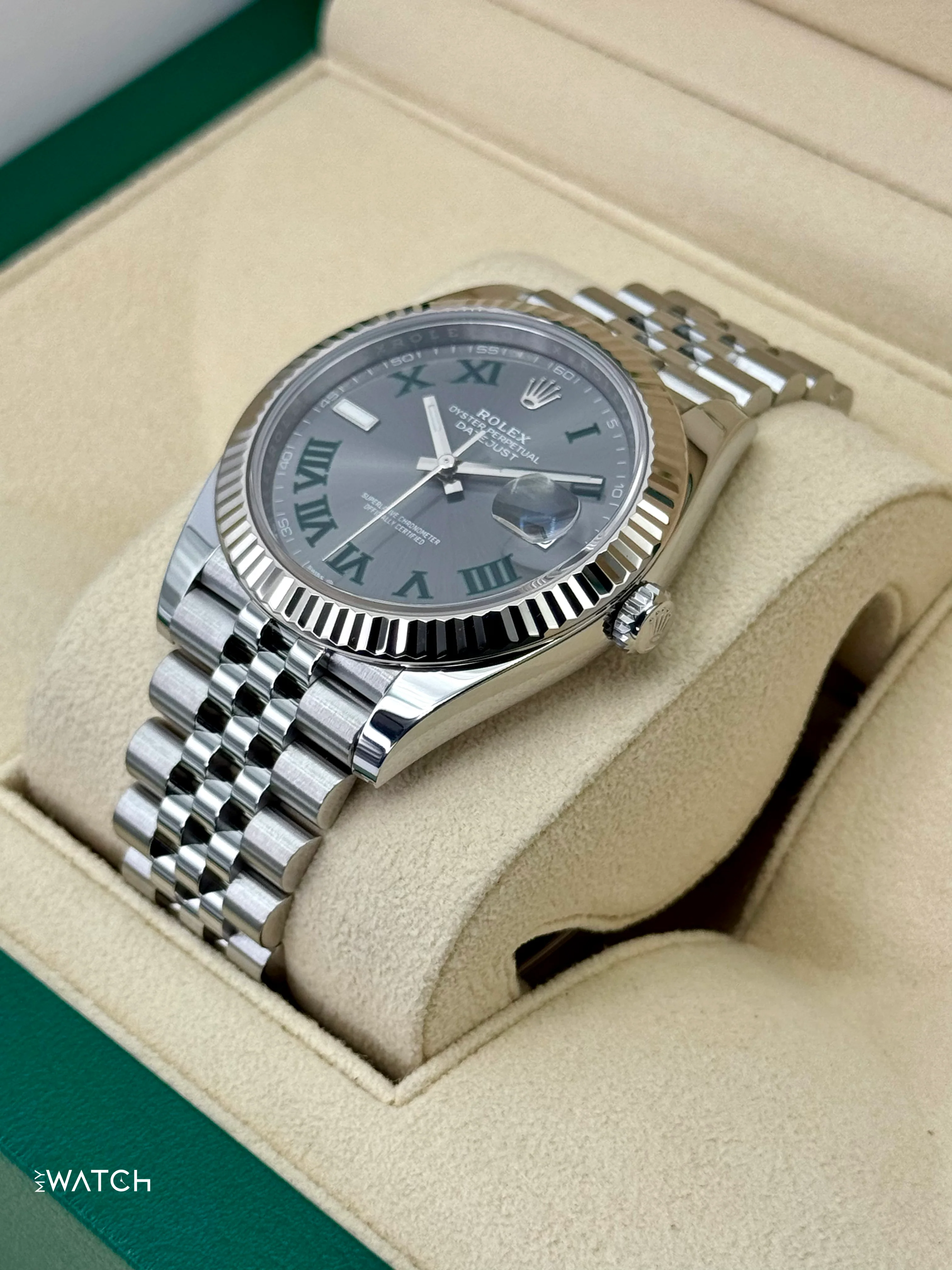 2023 Rolex Datejust 41mm 126334 Jubilee Wimbledon Dial - Image 5