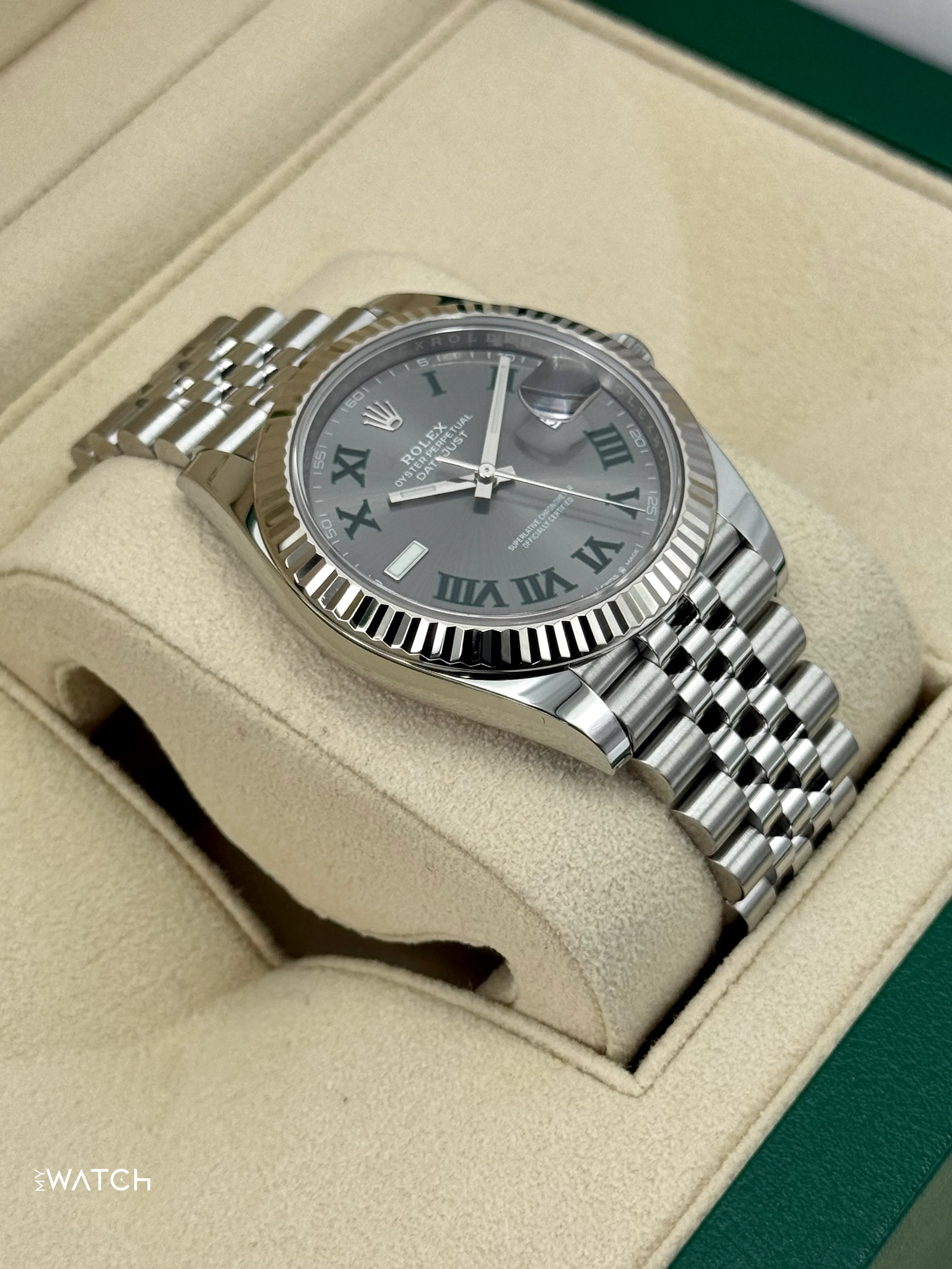 2023 Rolex Datejust 41mm 126334 Jubilee Wimbledon Dial - Image 6