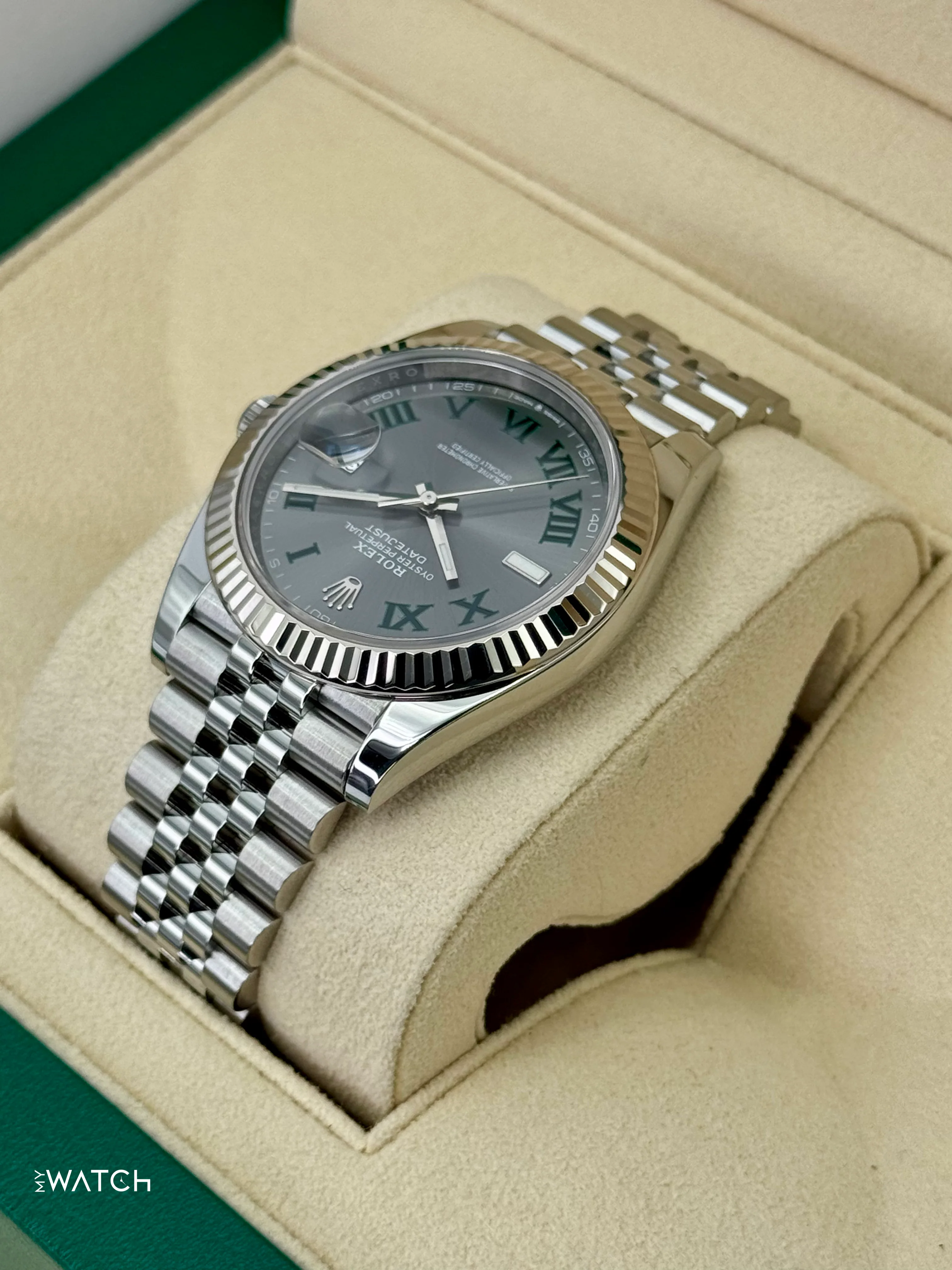2023 Rolex Datejust 41mm 126334 Jubilee Wimbledon Dial - Image 7