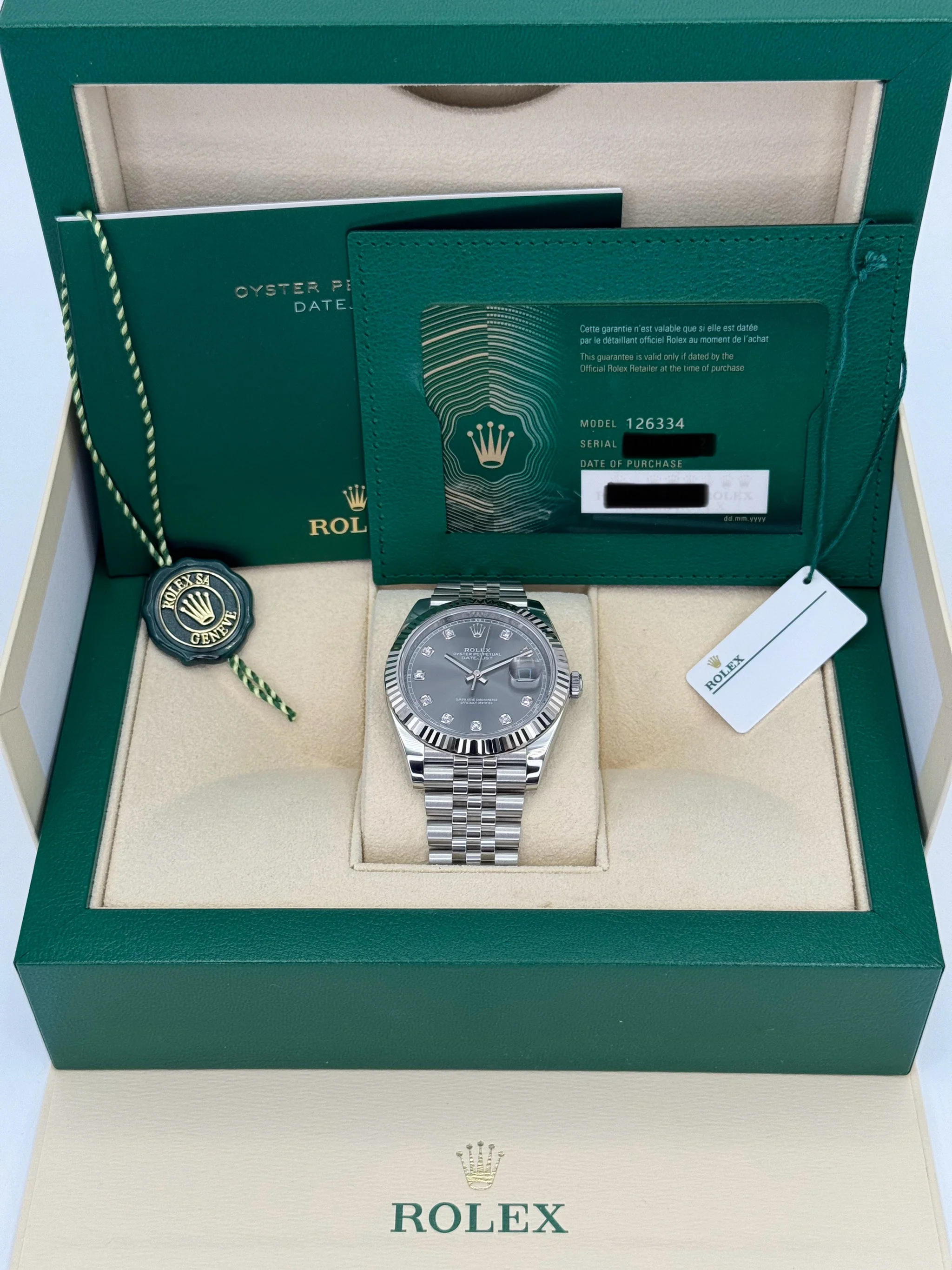 2023 Rolex Datejust 41mm 126334 Steel Jubilee Grey 10 Diamond Dial - Image 11