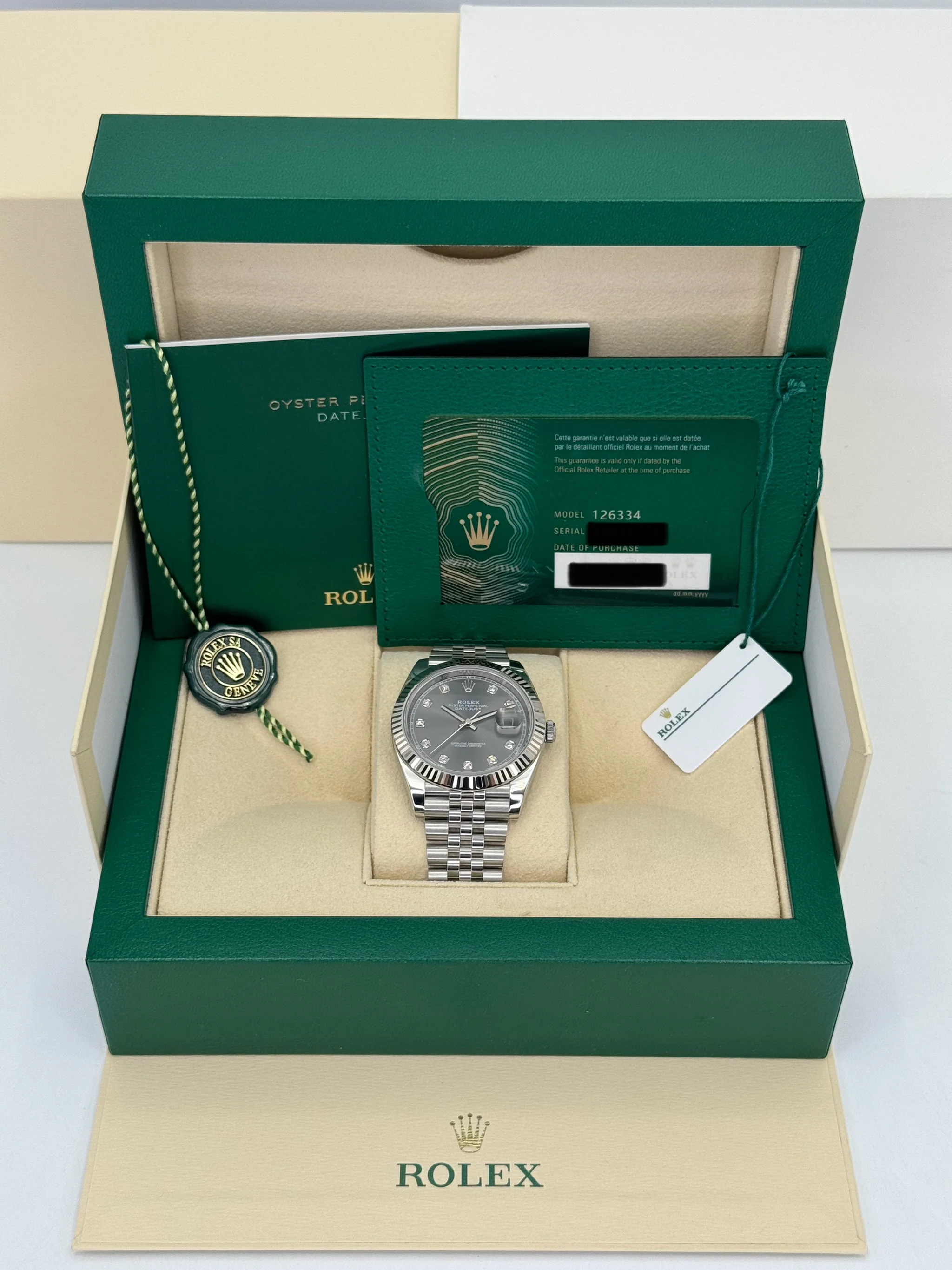 2023 Rolex Datejust 41mm 126334 Steel Jubilee Grey 10 Diamond Dial - Image 12