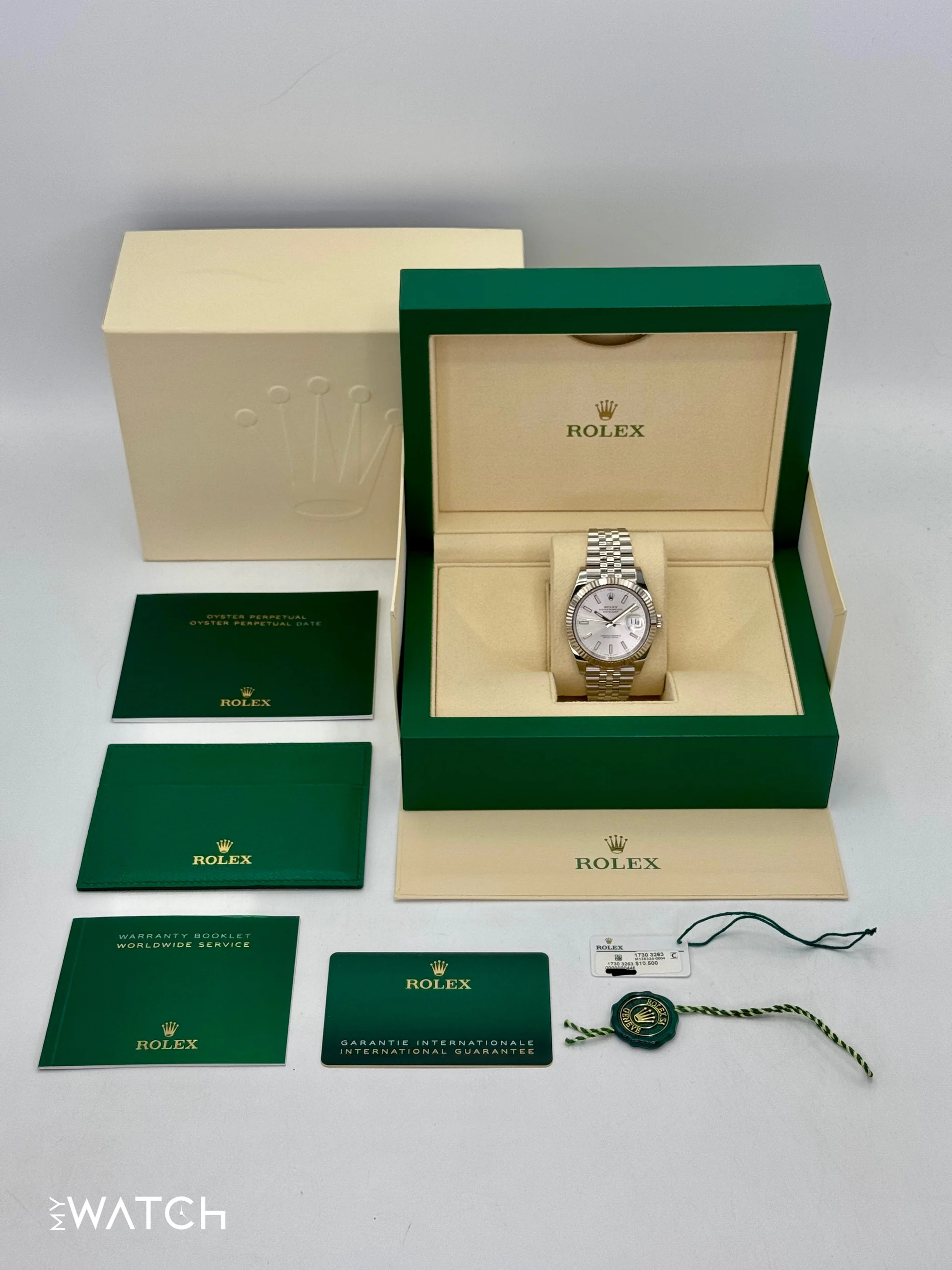 2023 Rolex Datejust 41mm 126334 Stainless Steel Jubilee Silver Dial - Image 10