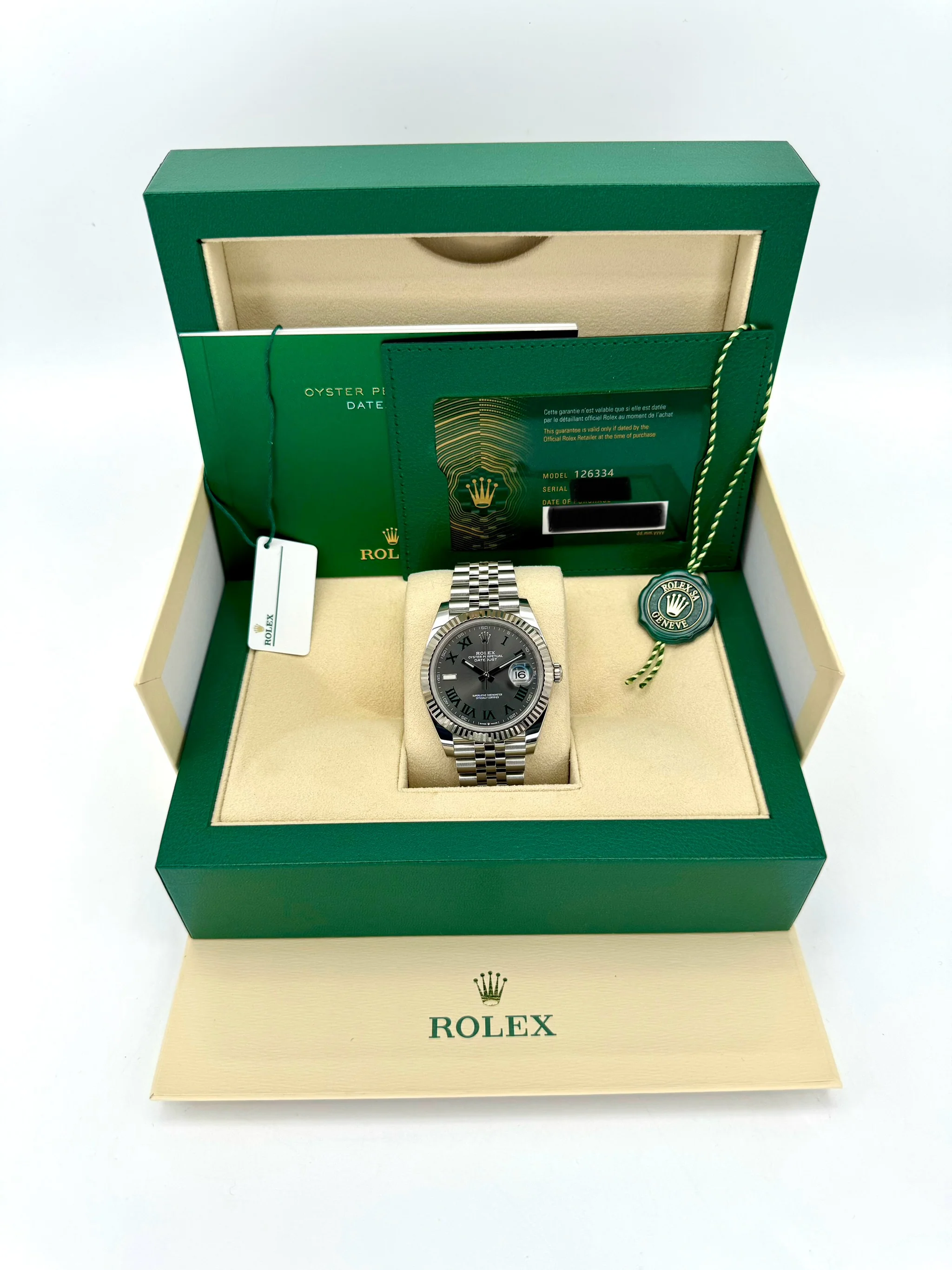 NEW 2023 Rolex Datejust 41mm 126334 Stainless Steel Jubilee Wimbledon Dial - Image 11