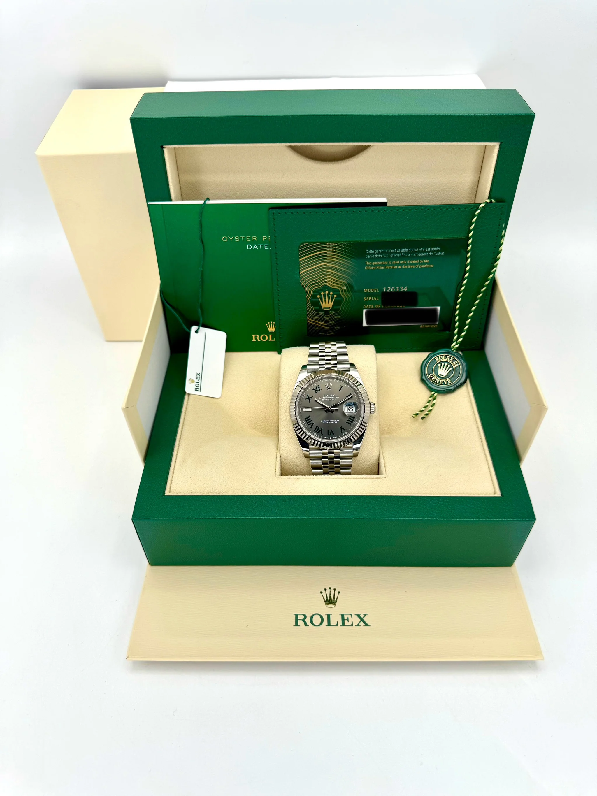 NEW 2023 Rolex Datejust 41mm 126334 Stainless Steel Jubilee Wimbledon Dial - Image 12
