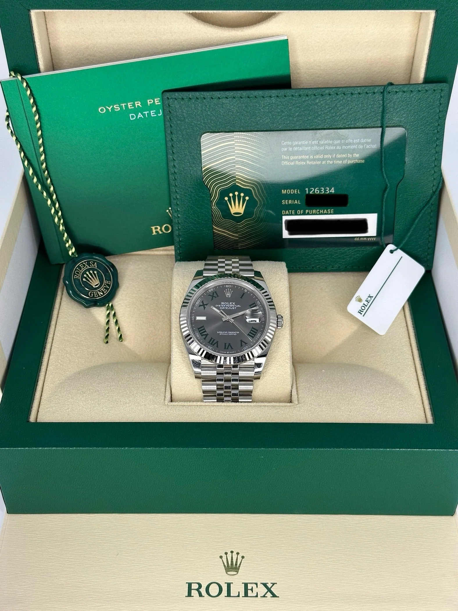 2023 Rolex Datejust 41mm 126334 Stainless Steel Jubilee Wimbledon Dial - Image 11