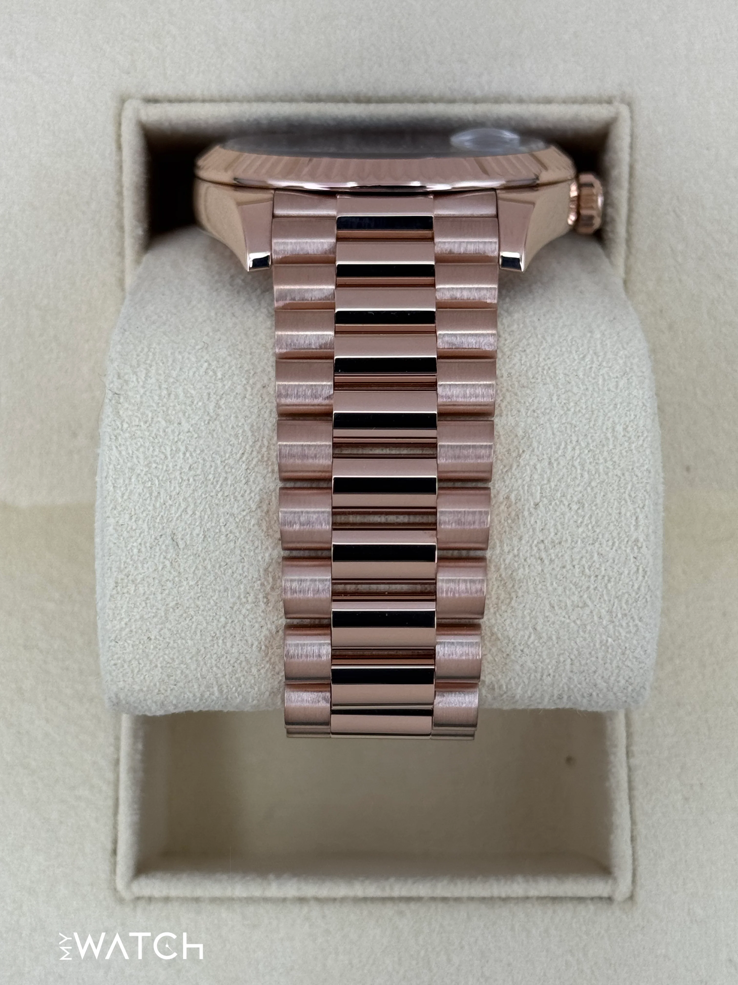 2023 Rolex Day-Date 40mm 228235 Presidential Rose Gold Chocolate Dial - Image 3