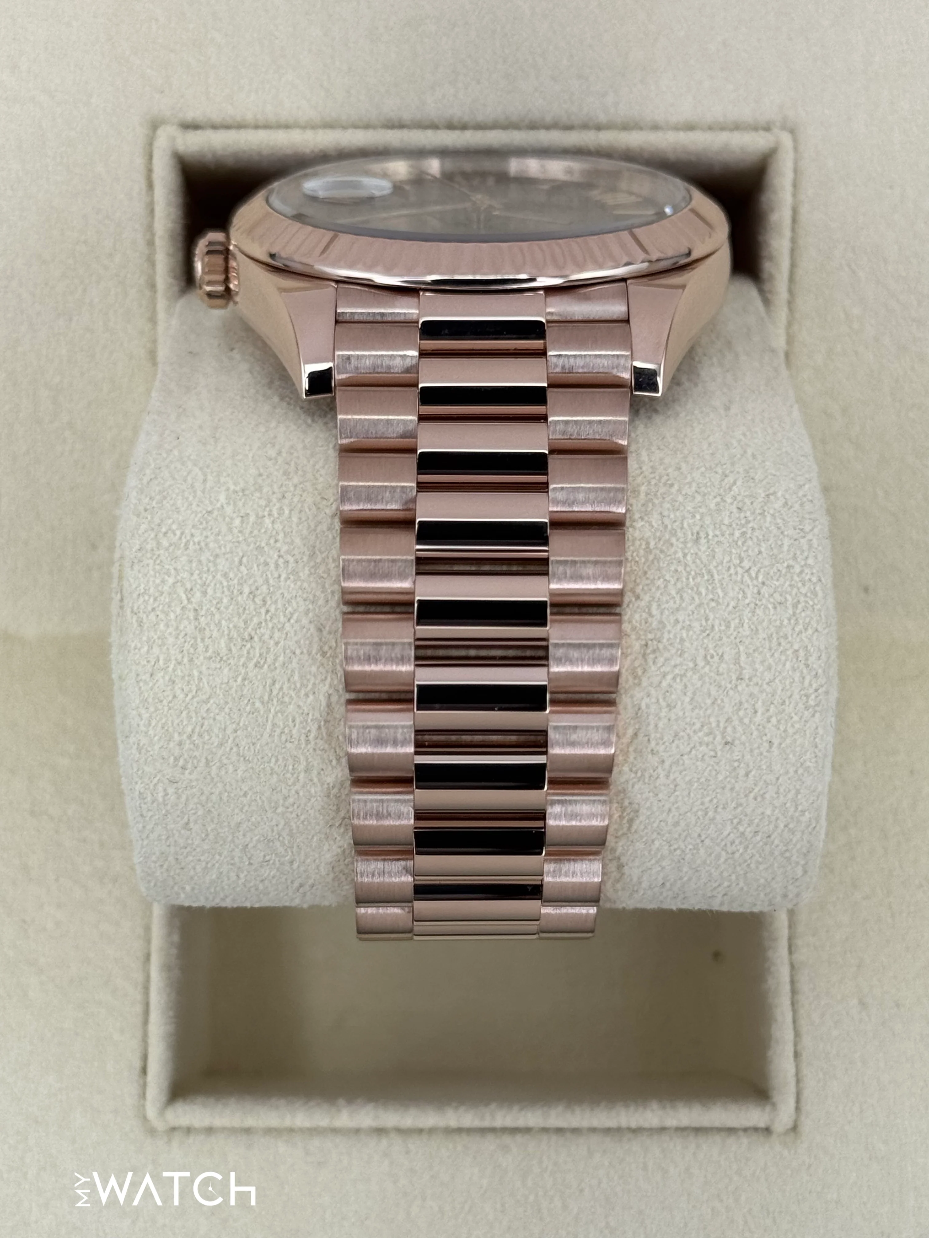 2023 Rolex Day-Date 40mm 228235 Presidential Rose Gold Chocolate Dial - Image 4
