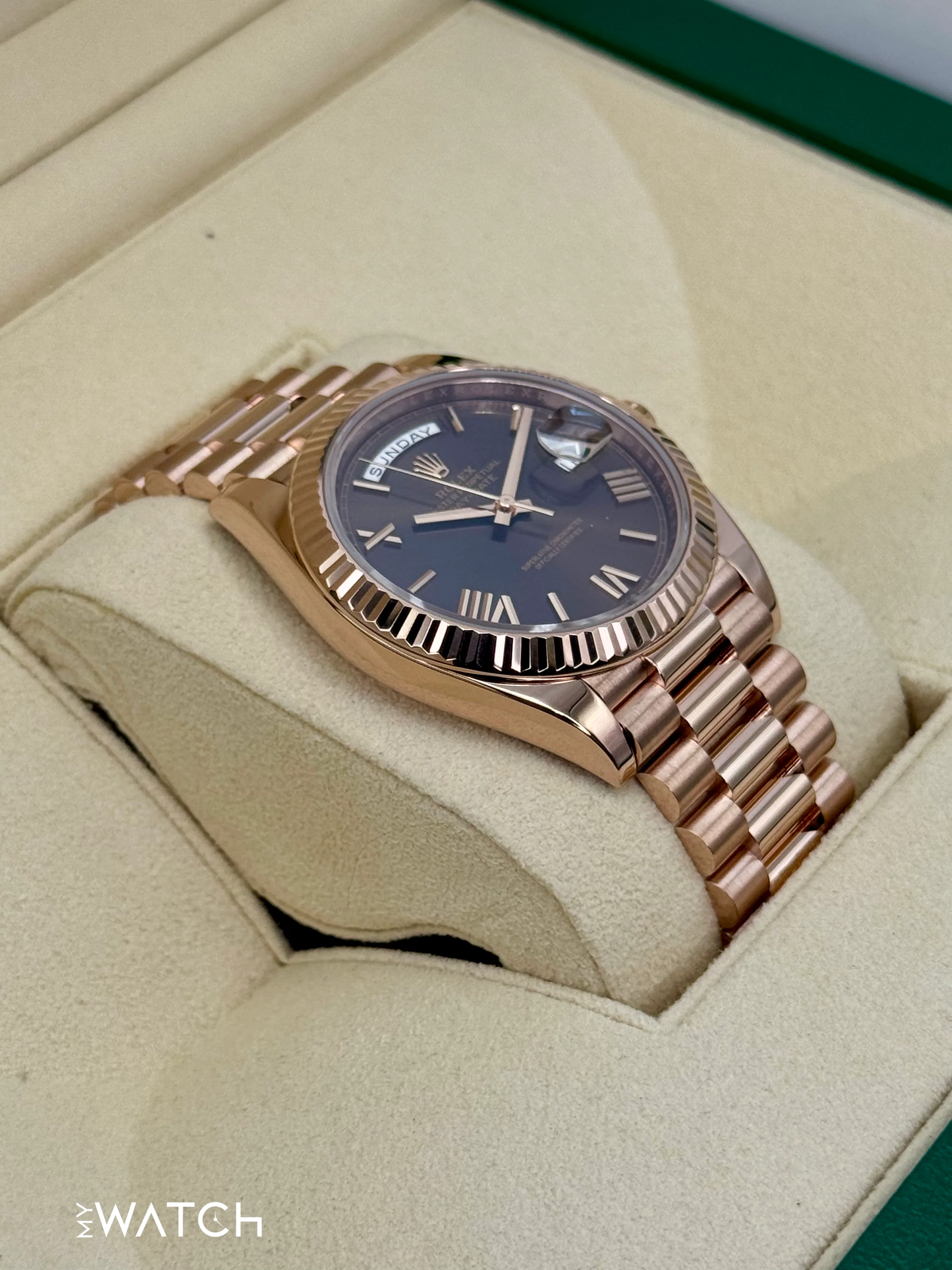 2023 Rolex Day-Date 40mm 228235 Presidential Rose Gold Chocolate Dial - Image 6