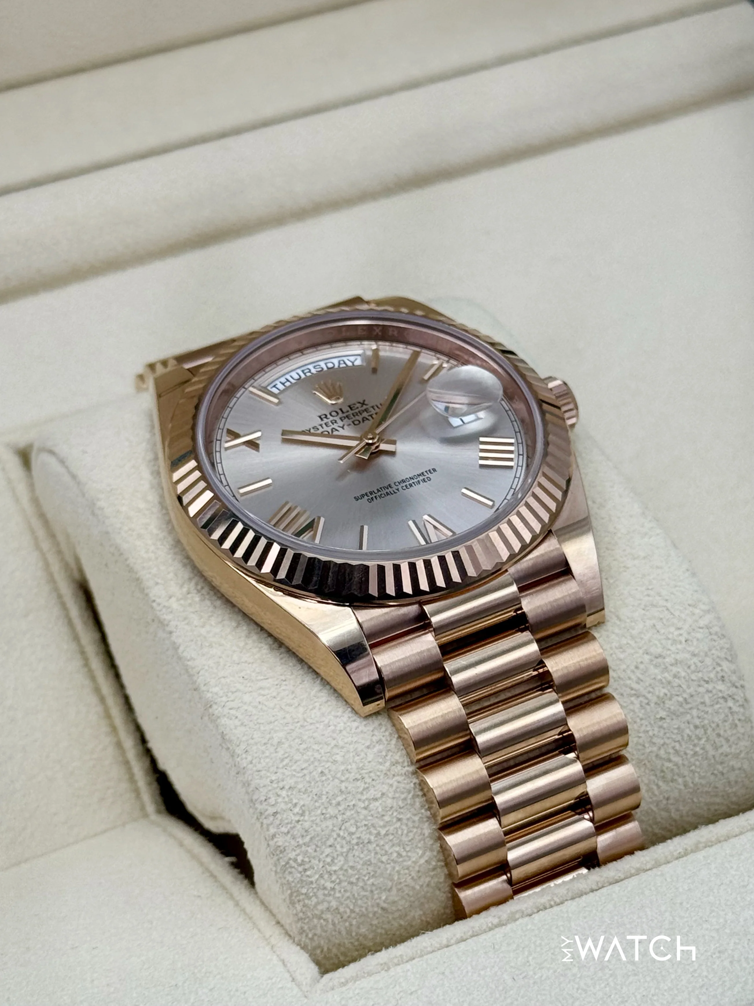 2023 Rolex Day-Date 40mm 228235 Presidential Rose Gold Sundust Dial - Image 6