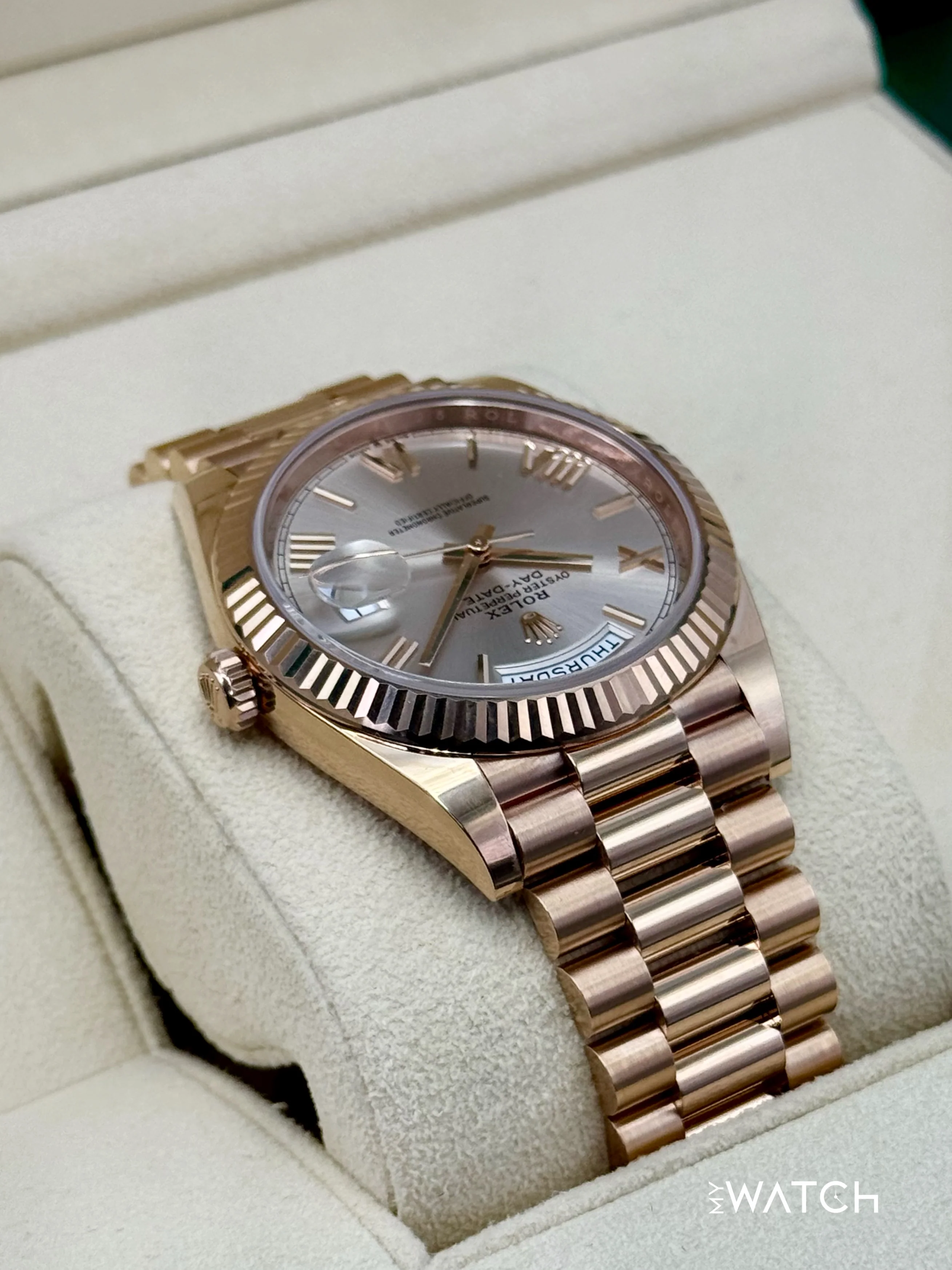 2023 Rolex Day-Date 40mm 228235 Presidential Rose Gold Sundust Dial - Image 8