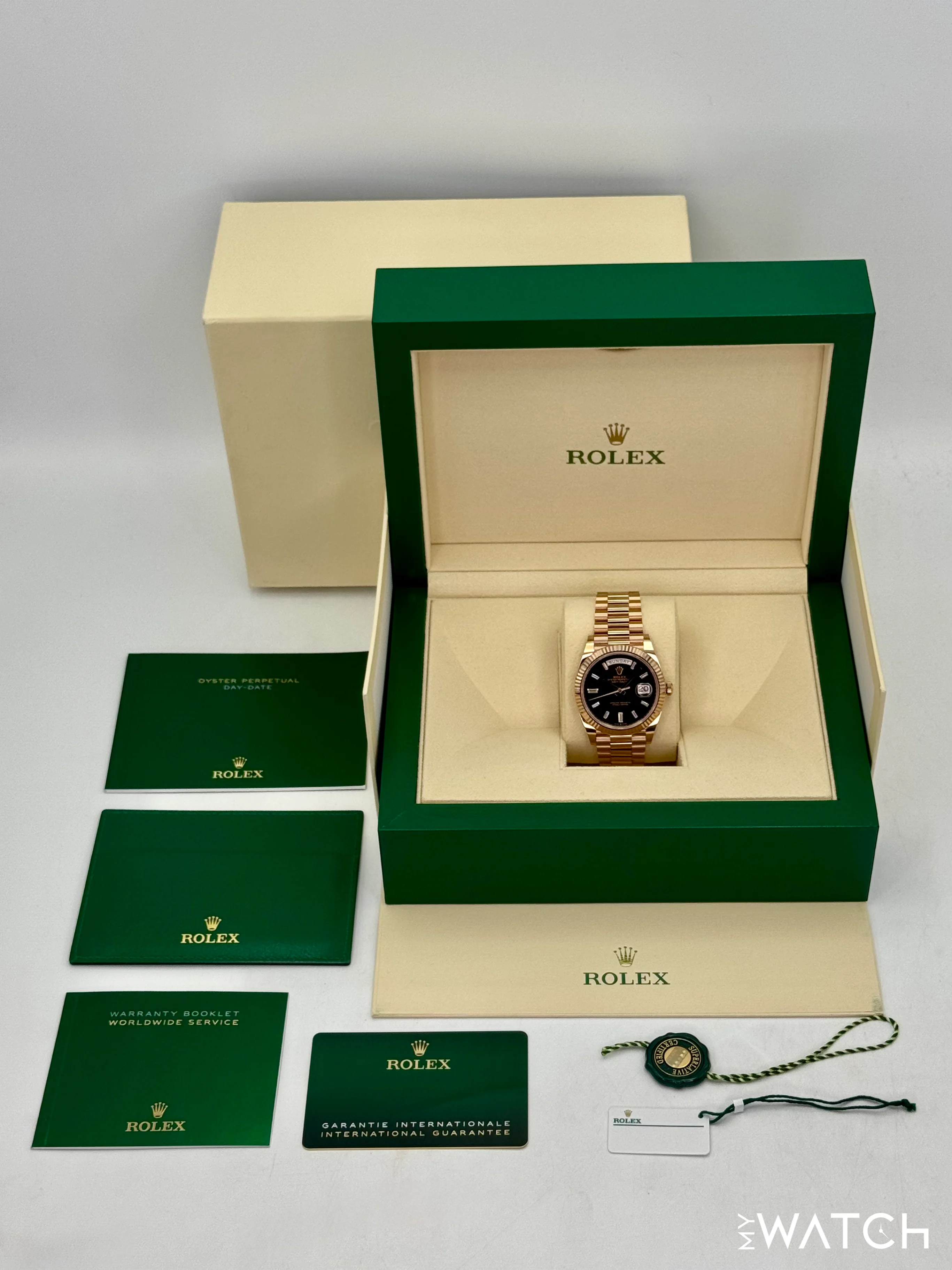2023 Rolex Day-Date 40mm 228235 Rose Gold Eisenkiesal Baguette Dial - Image 10