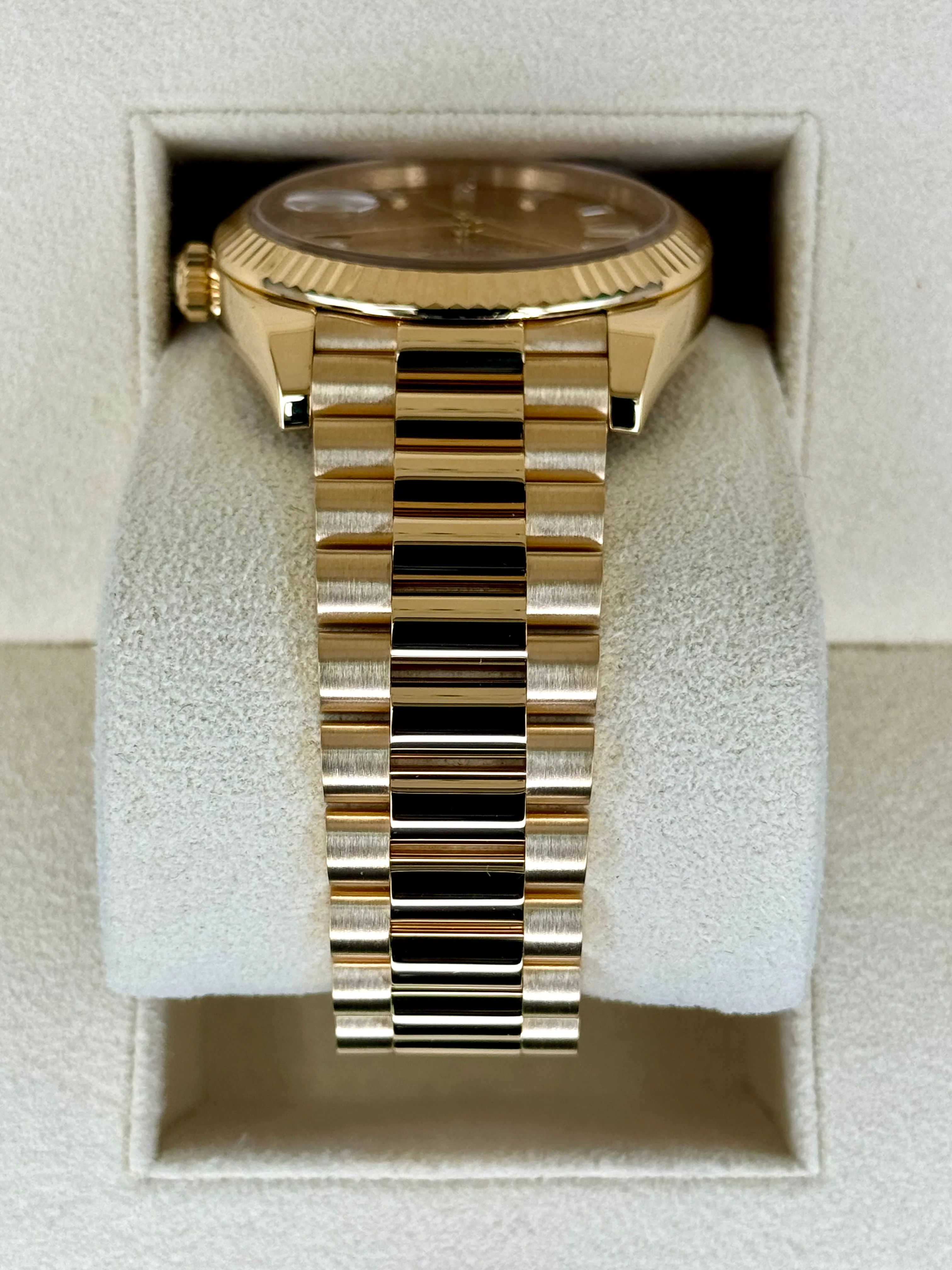 2023 Rolex Day-Date 40mm 228238 Champagne Diamond Baguette Dial - Image 4