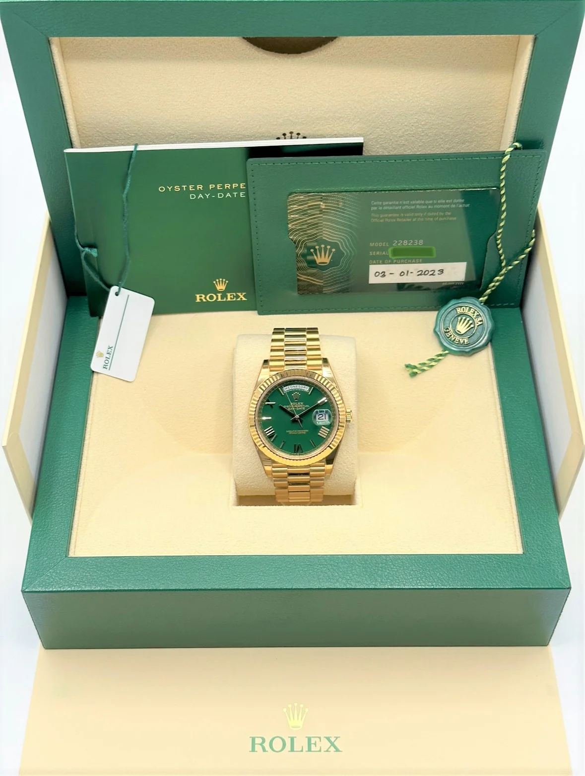 2023 Rolex Day-Date 40mm 228238 Presidential Green Dial - Image 12