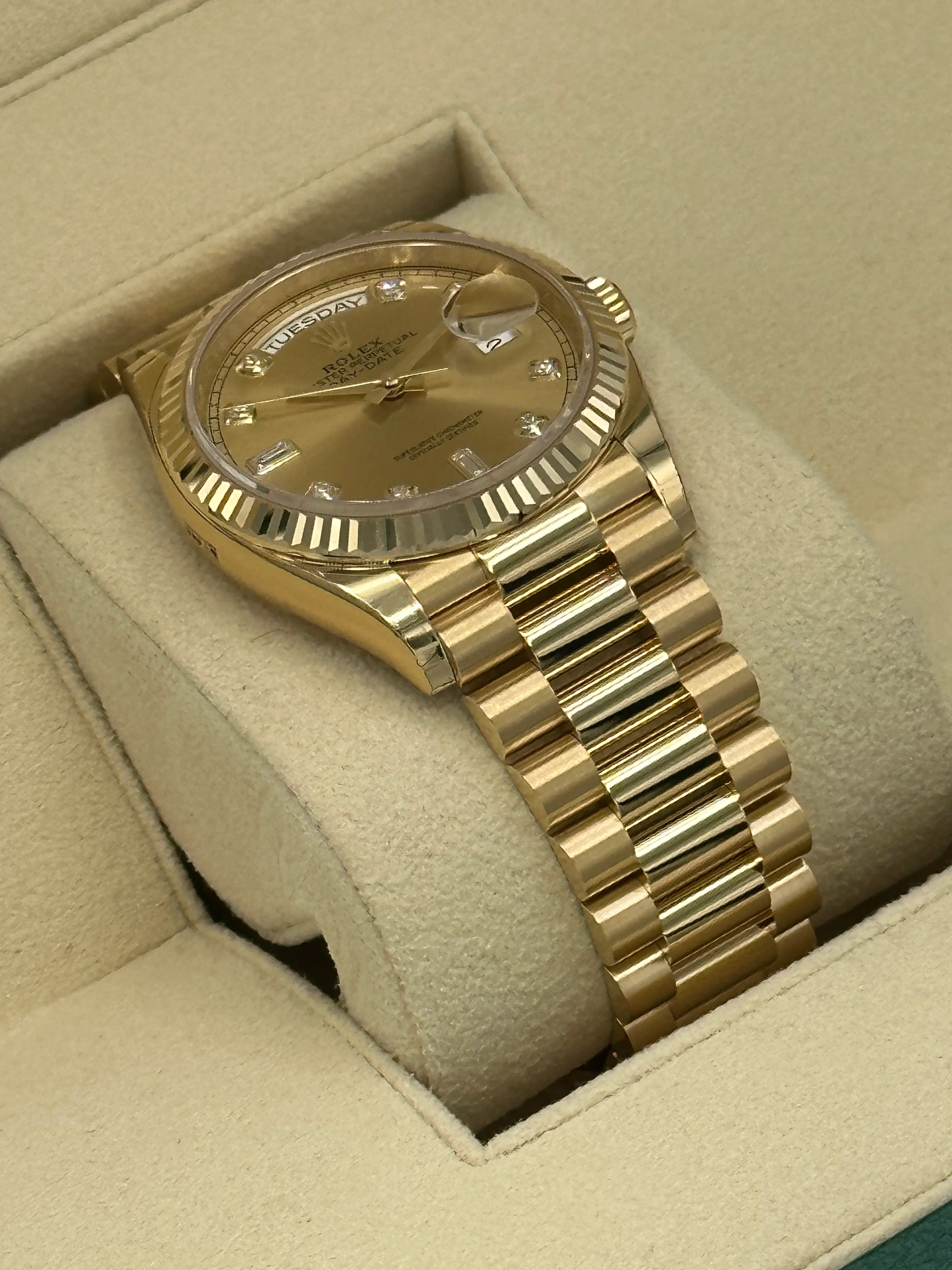 2023 Rolex Day-Date 36mm 128238 Champagne Diamond Dial - Image 6