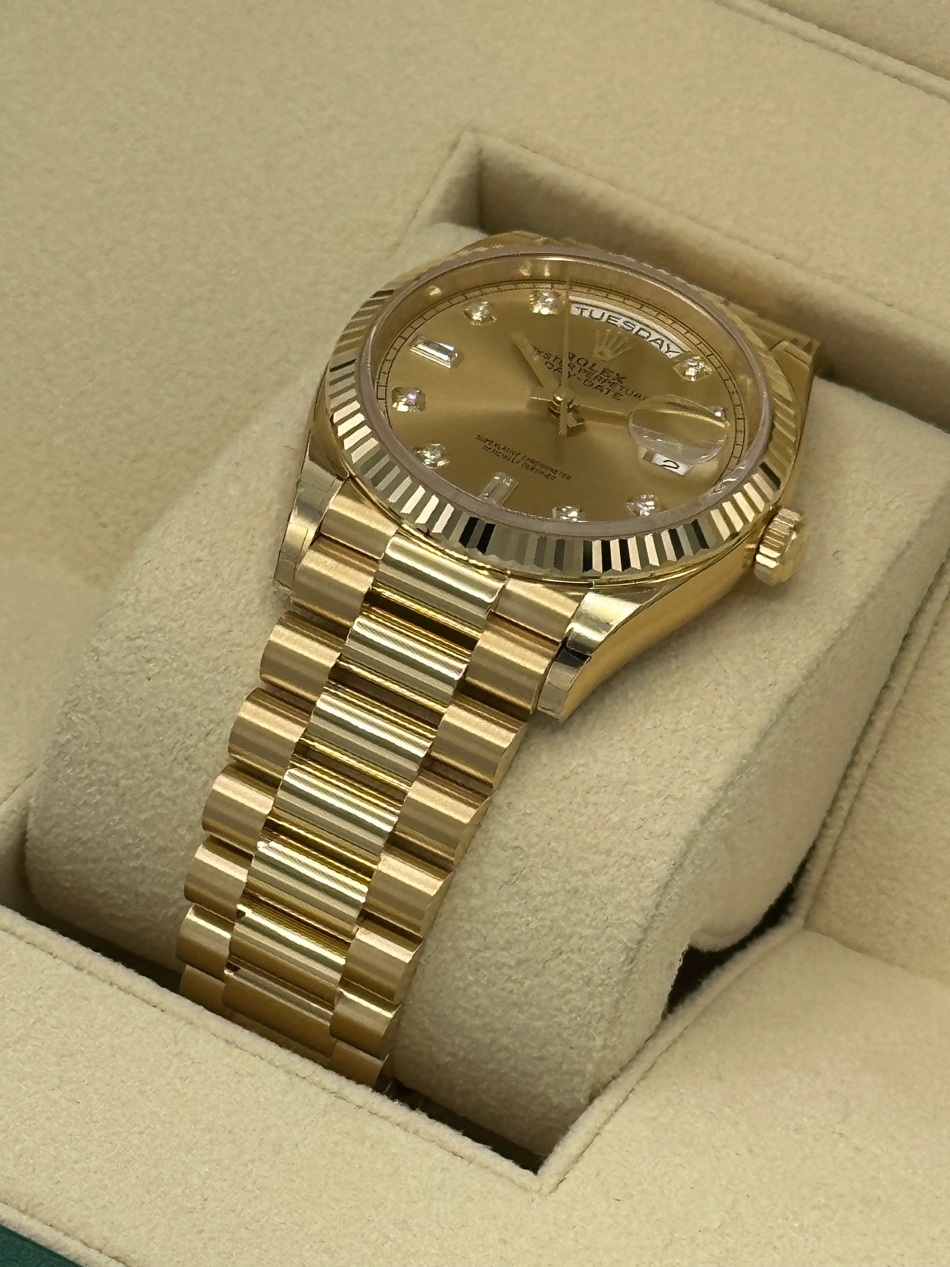 2023 Rolex Day-Date 36mm 128238 Champagne Diamond Dial - Image 7