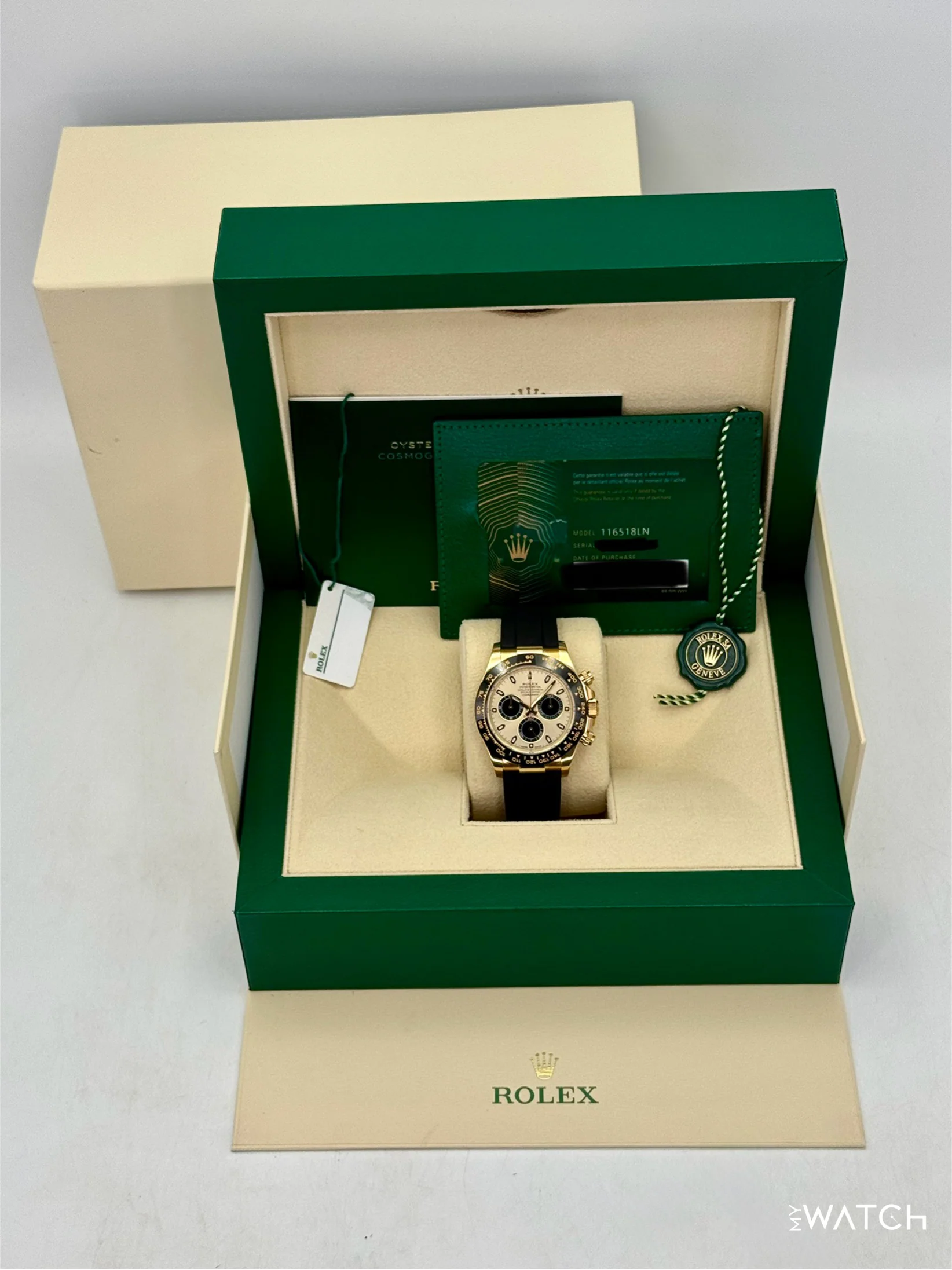 2023 Rolex Daytona 40mm 116518LN 18K Yellow Gold Oysterflex Champagne Dial - Image 9