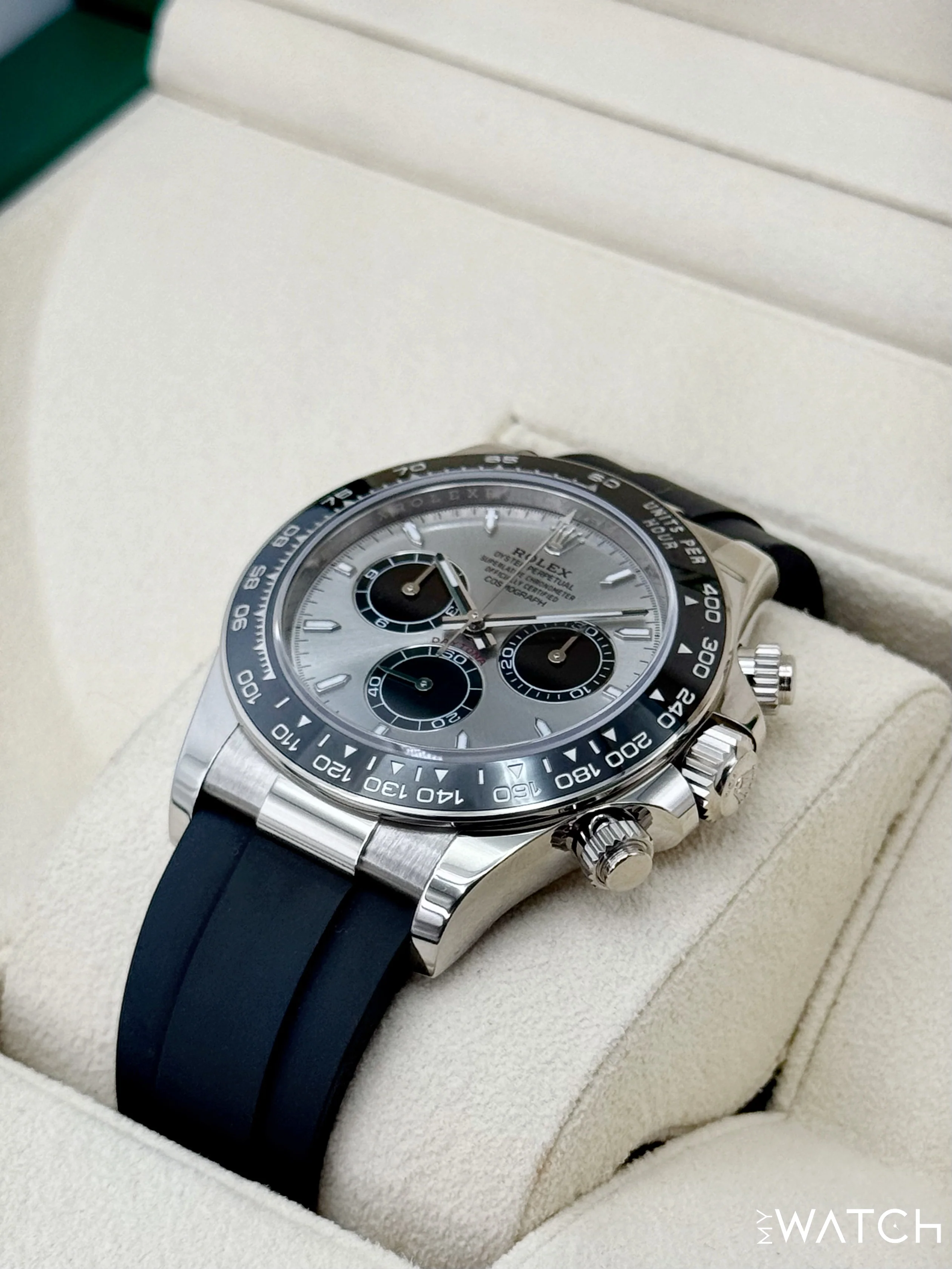 2023 Rolex Daytona 40mm 126519LN White Gold Oysterflex Silver Ghost Dial - Image 5