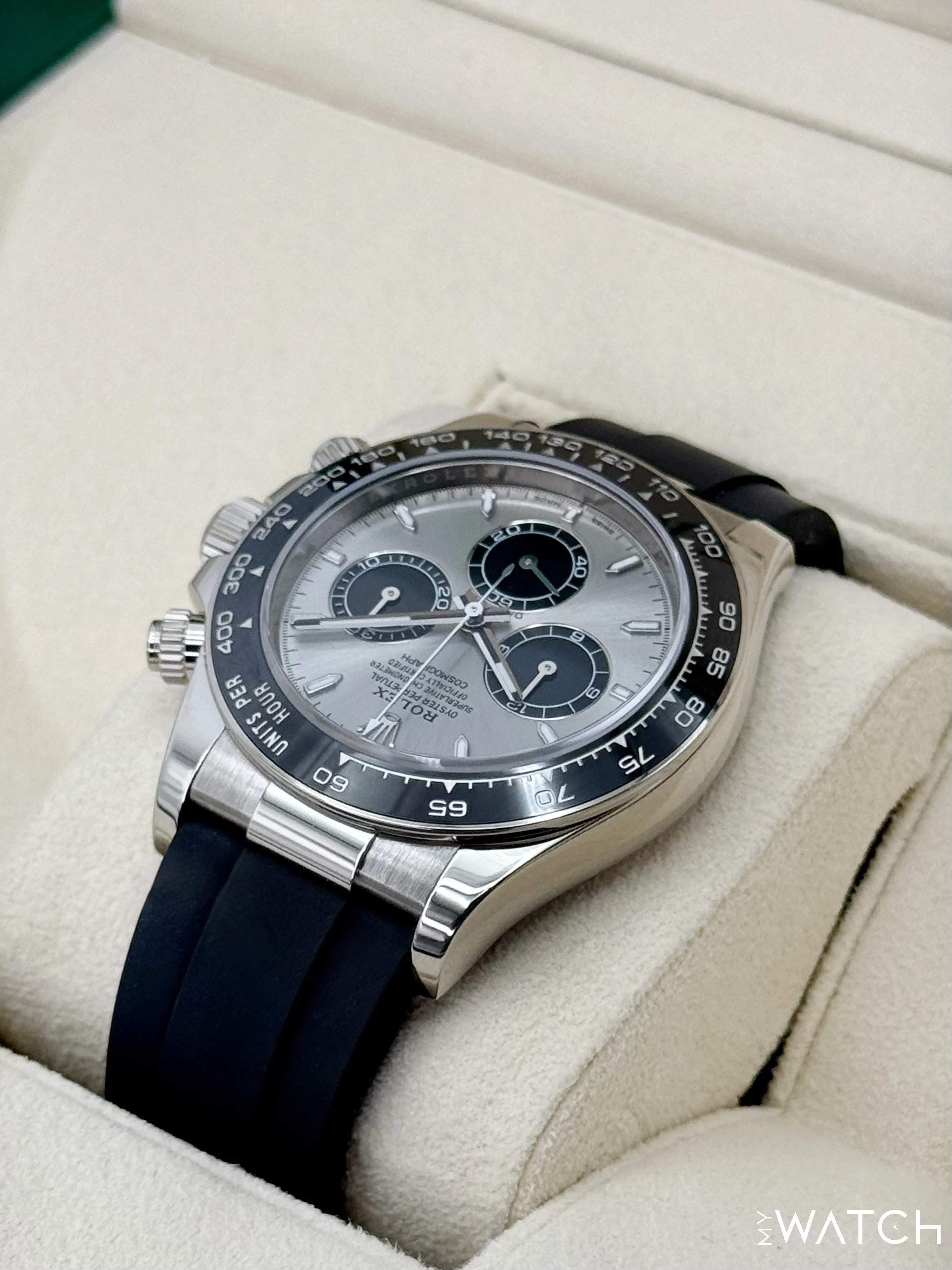 2023 Rolex Daytona 40mm 126519LN White Gold Oysterflex Silver Ghost Dial - Image 7