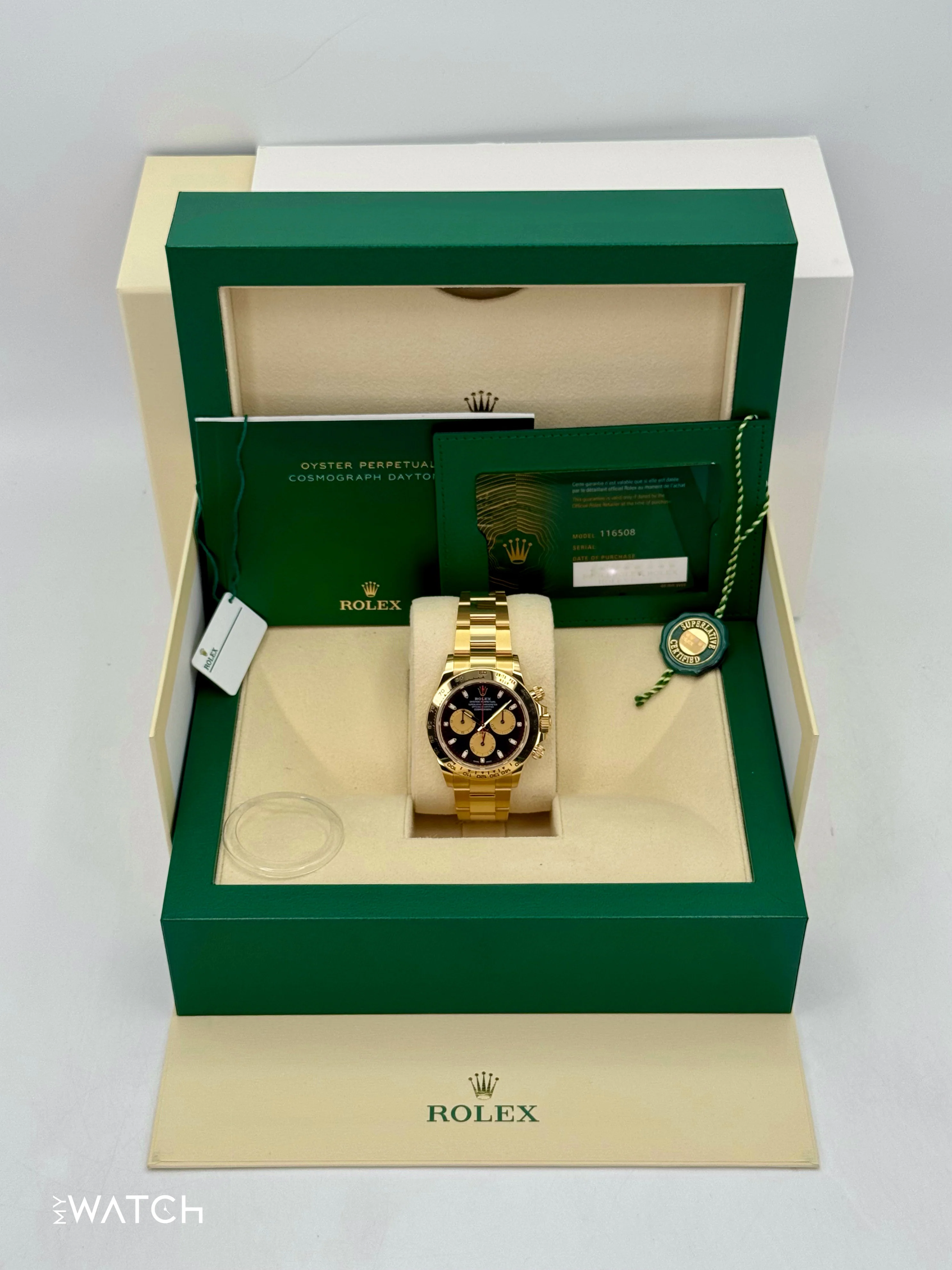 2023 Rolex Daytona "Paul Newman" 40mm 116508 Yellow Gold Black Dial - Image 9