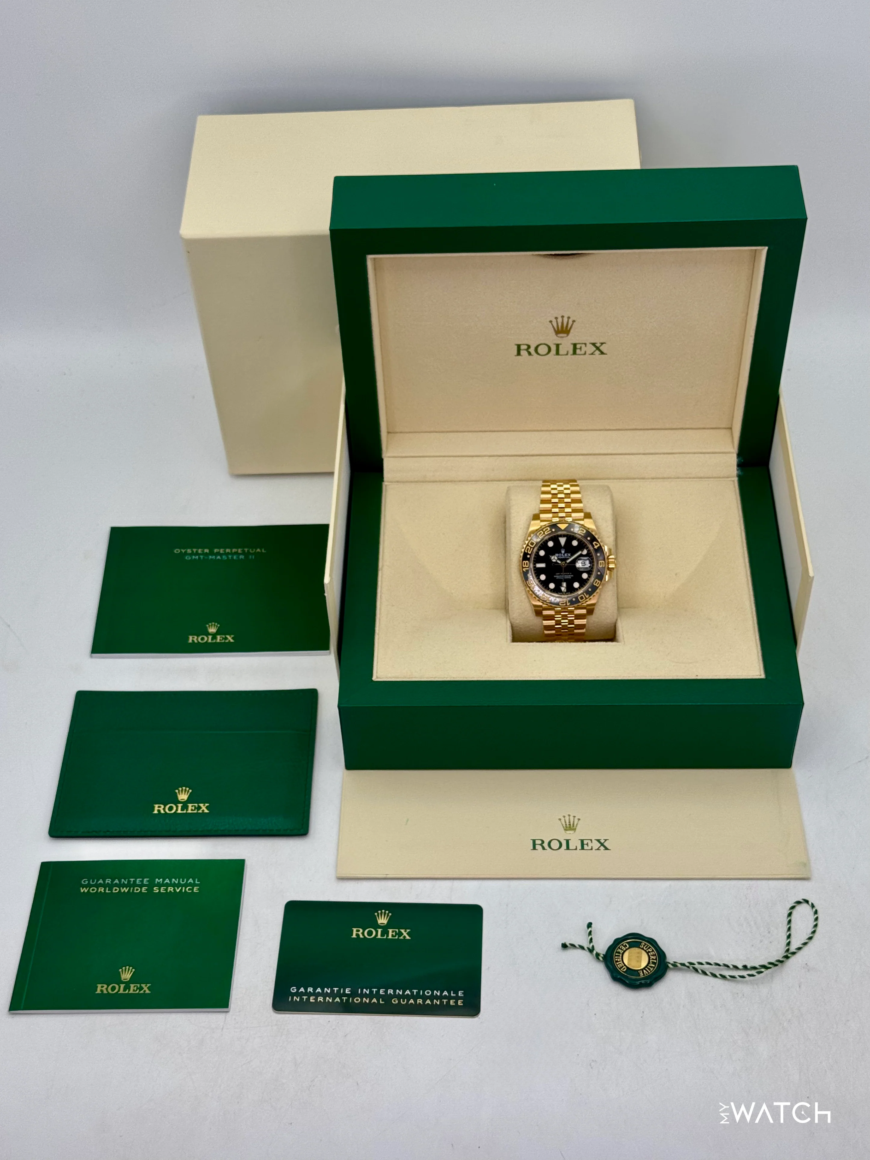 2023 Rolex GMT-Master II 40mm 126718GRNR Yellow Gold Jubilee Black Dial - Image 10
