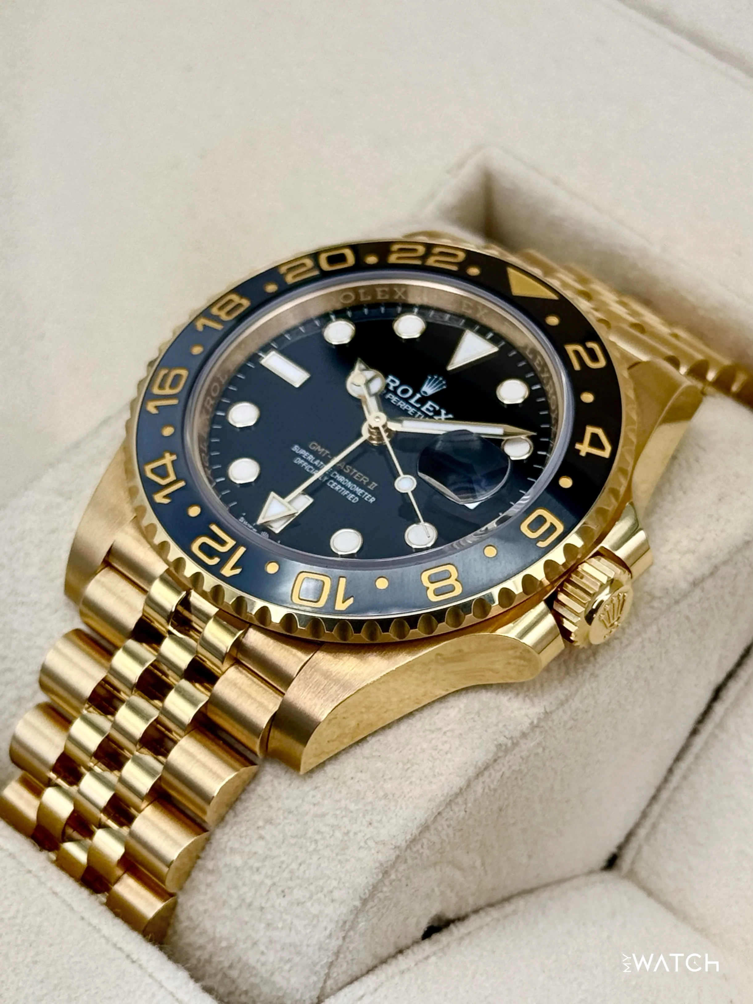 2023 Rolex GMT-Master II 40mm 126718GRNR Yellow Gold Jubilee Black Dial - Image 5