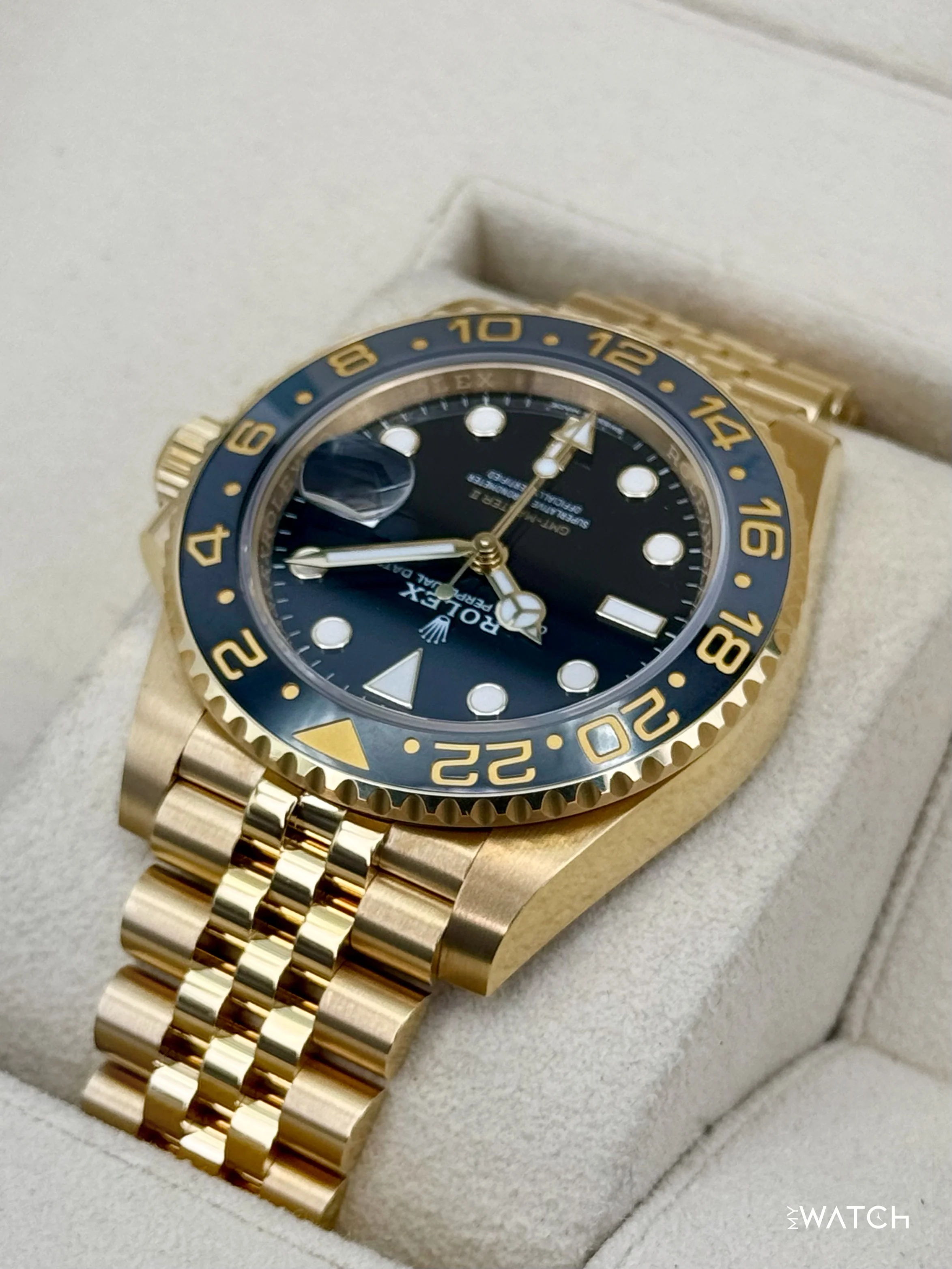 2023 Rolex GMT-Master II 40mm 126718GRNR Yellow Gold Jubilee Black Dial - Image 7