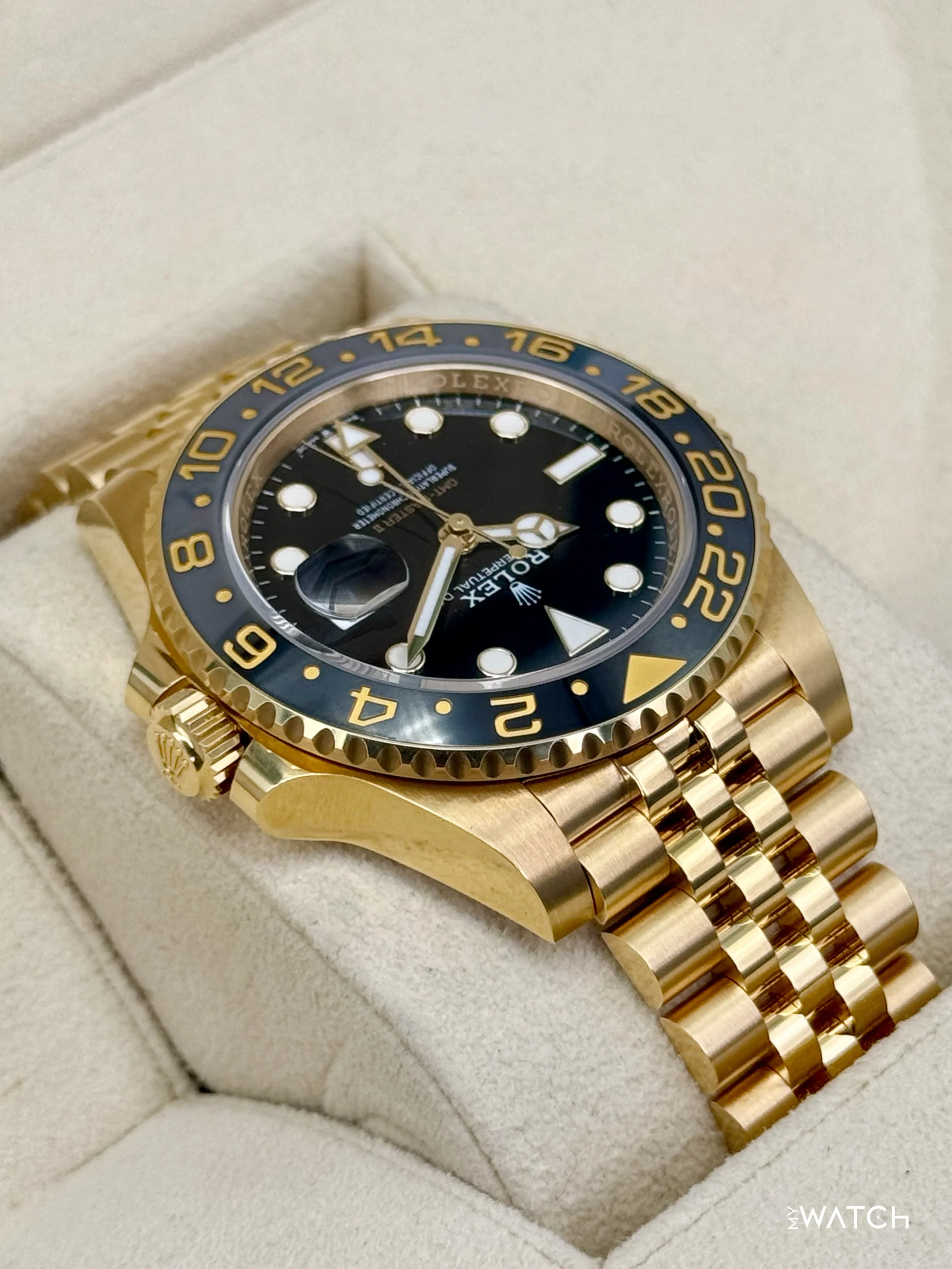 2023 Rolex GMT-Master II 40mm 126718GRNR Yellow Gold Jubilee Black Dial - Image 8