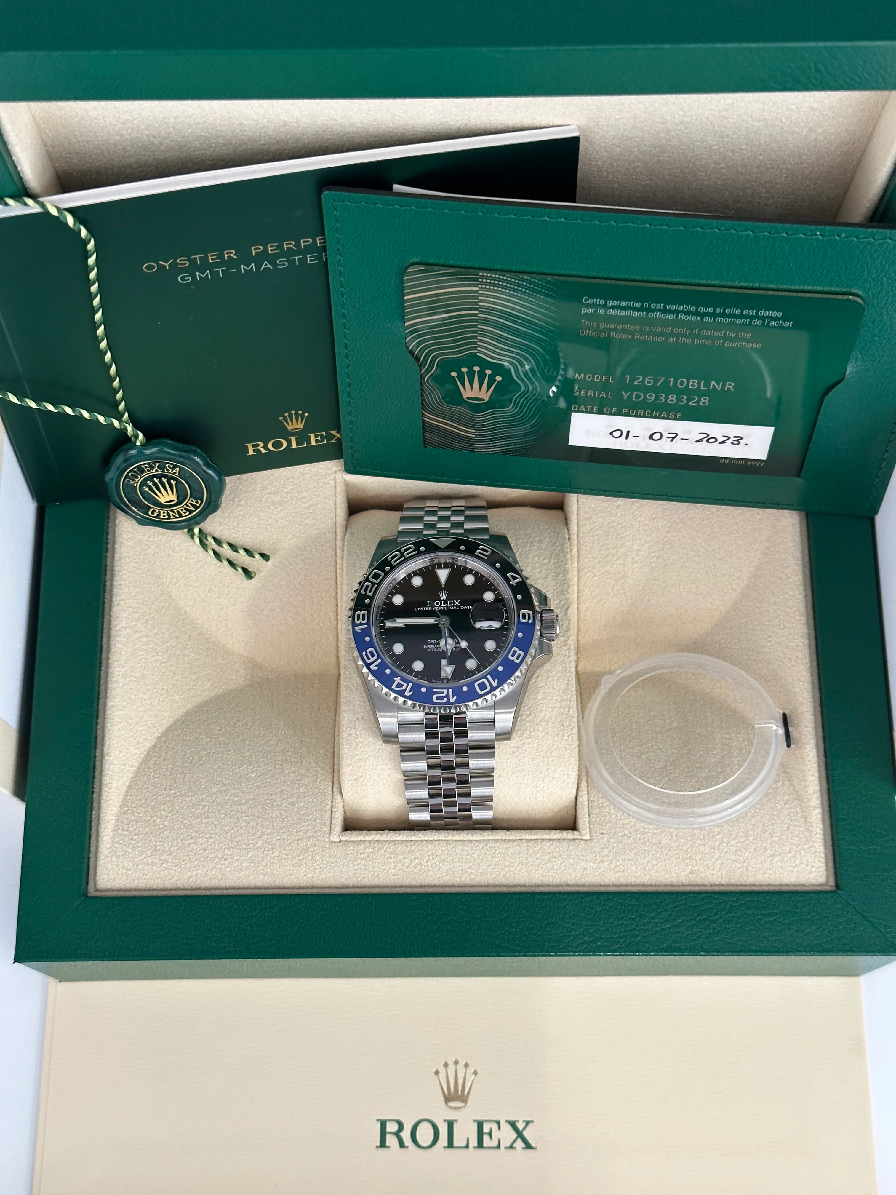NEW 2023 Rolex GMT Master II "Batgirl" 40mm 126710BLNR Jubilee Black Dial - Image 2