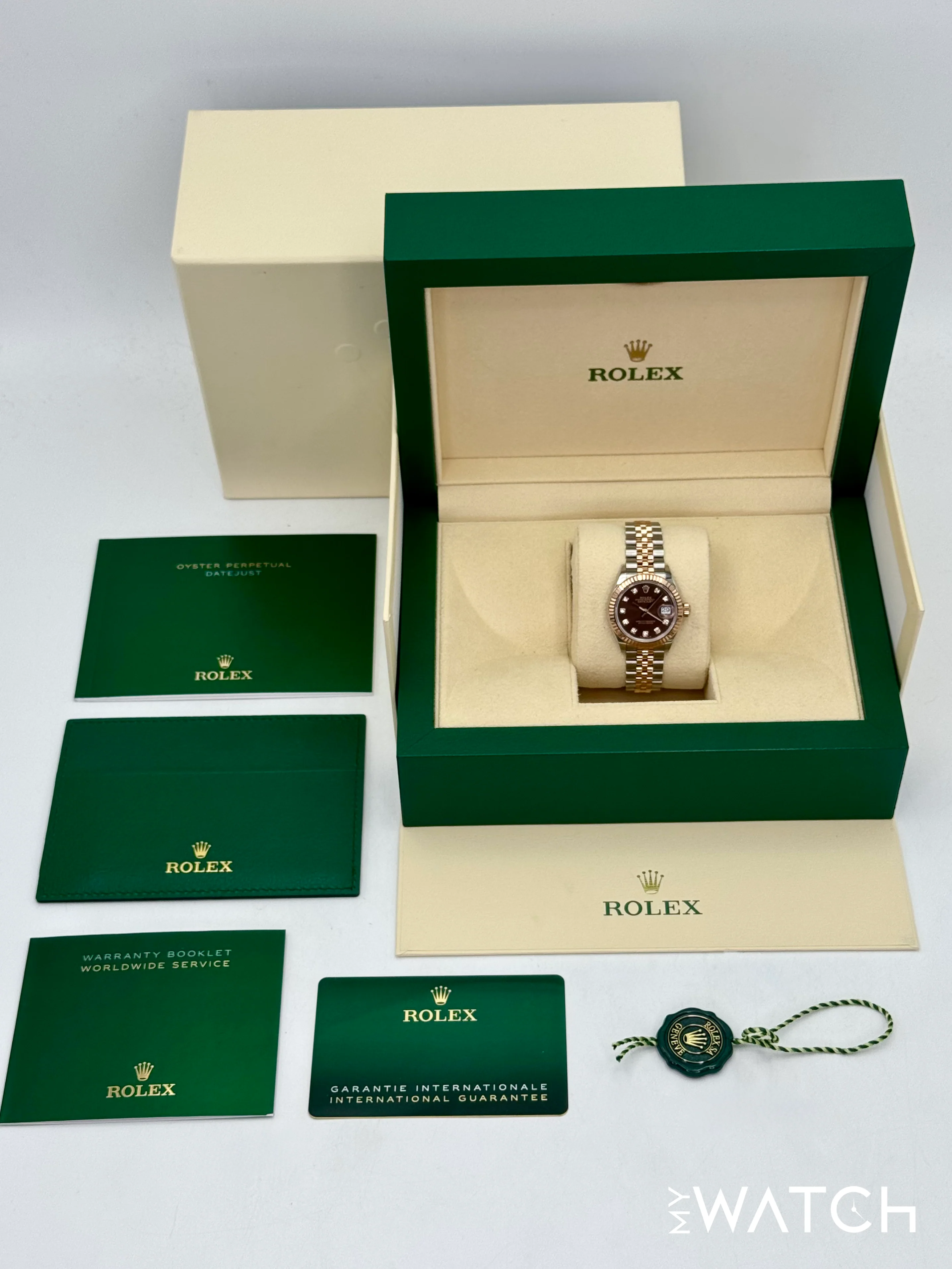 2023 Rolex Ladies Datejust 28mm 279171 Two-Tone Chocolate Diamond Dial - Image 10