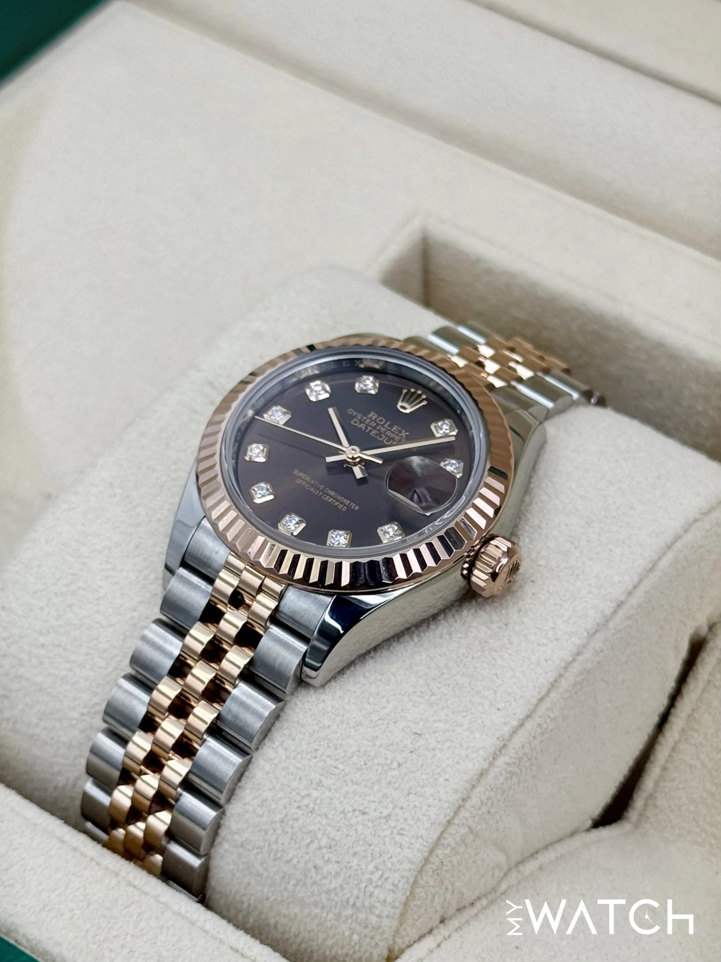 2023 Rolex Ladies Datejust 28mm 279171 Two-Tone Chocolate Diamond Dial - Image 5