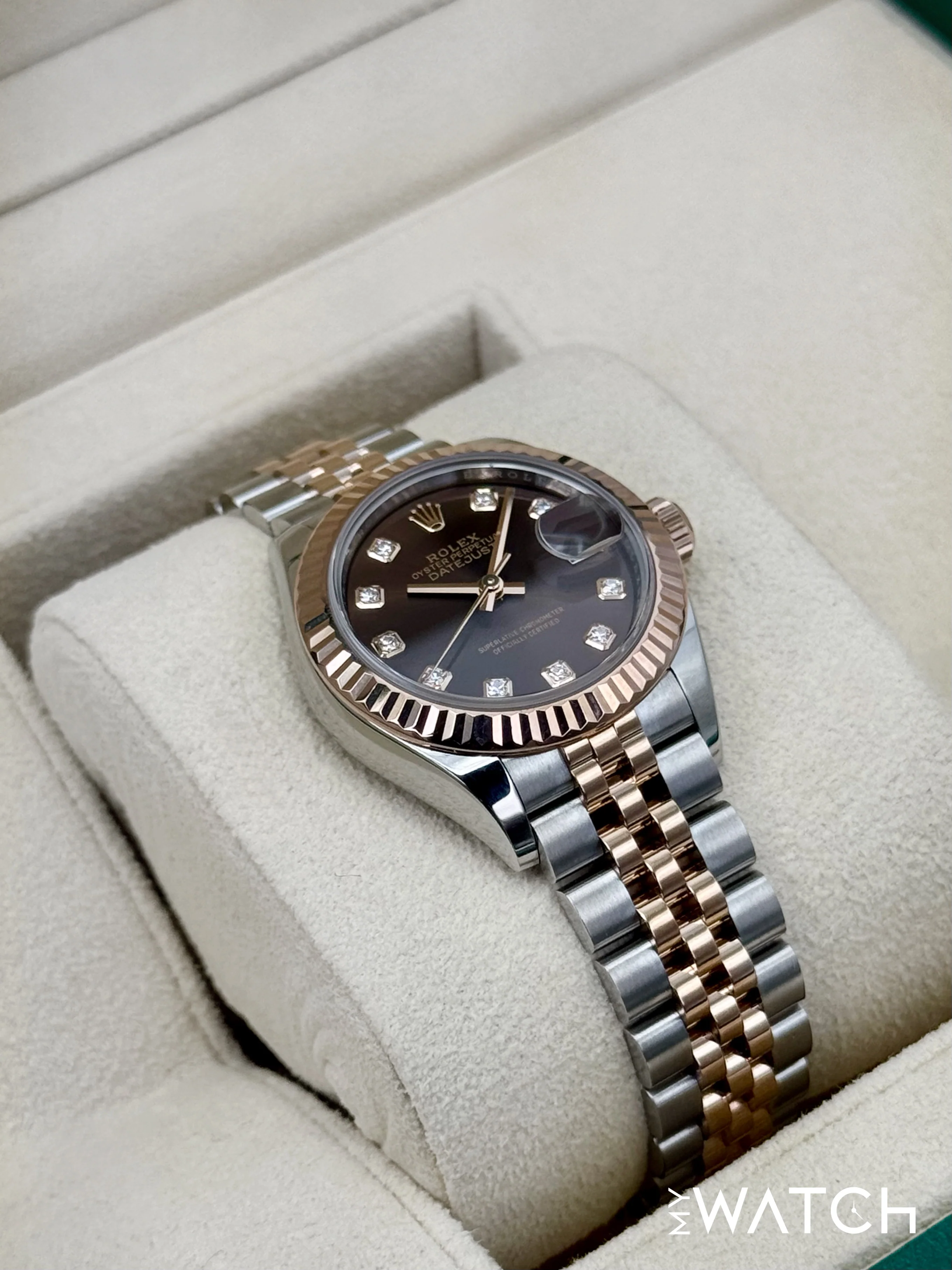 2023 Rolex Ladies Datejust 28mm 279171 Two-Tone Chocolate Diamond Dial - Image 6