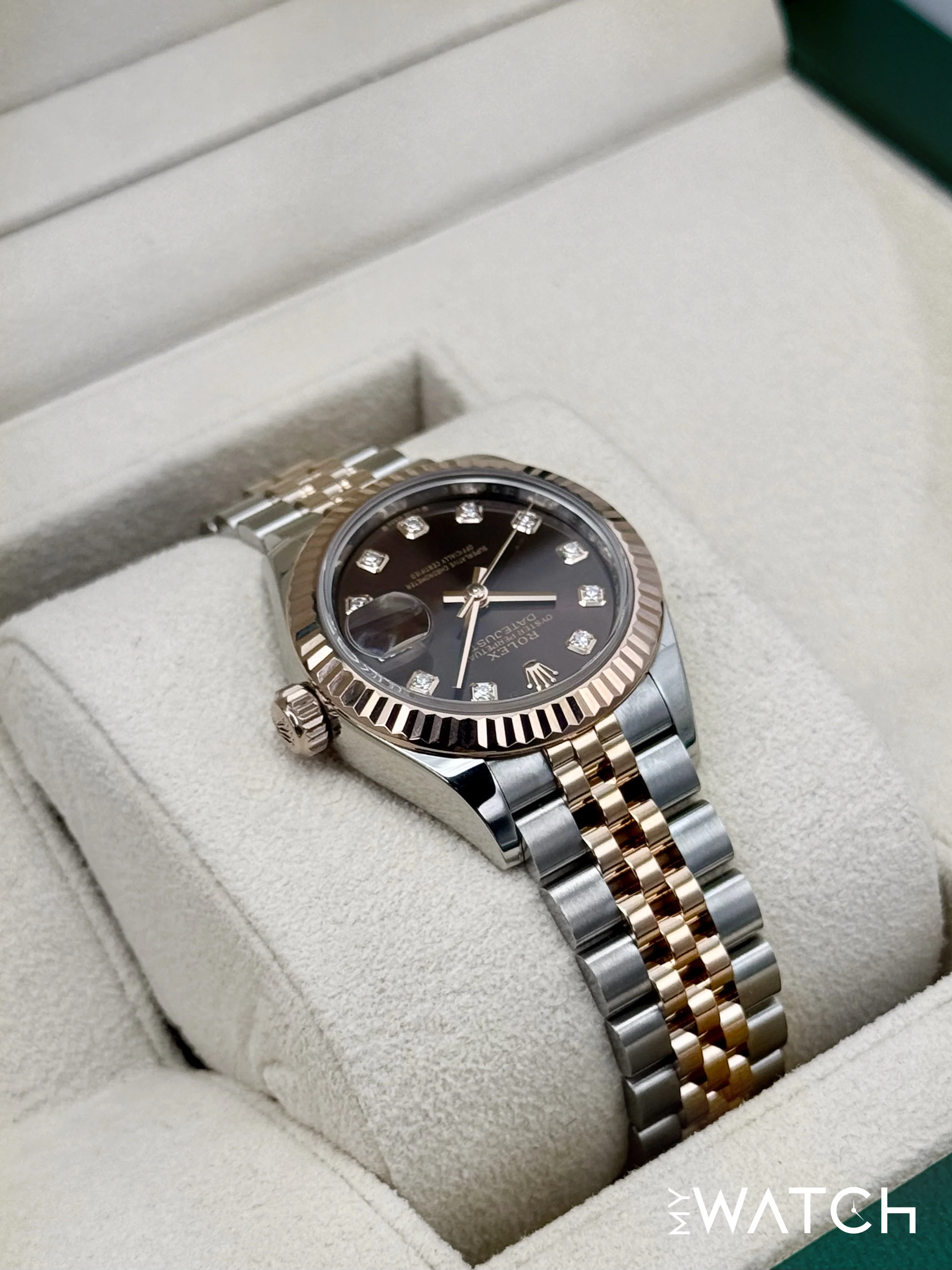 2023 Rolex Ladies Datejust 28mm 279171 Two-Tone Chocolate Diamond Dial - Image 8