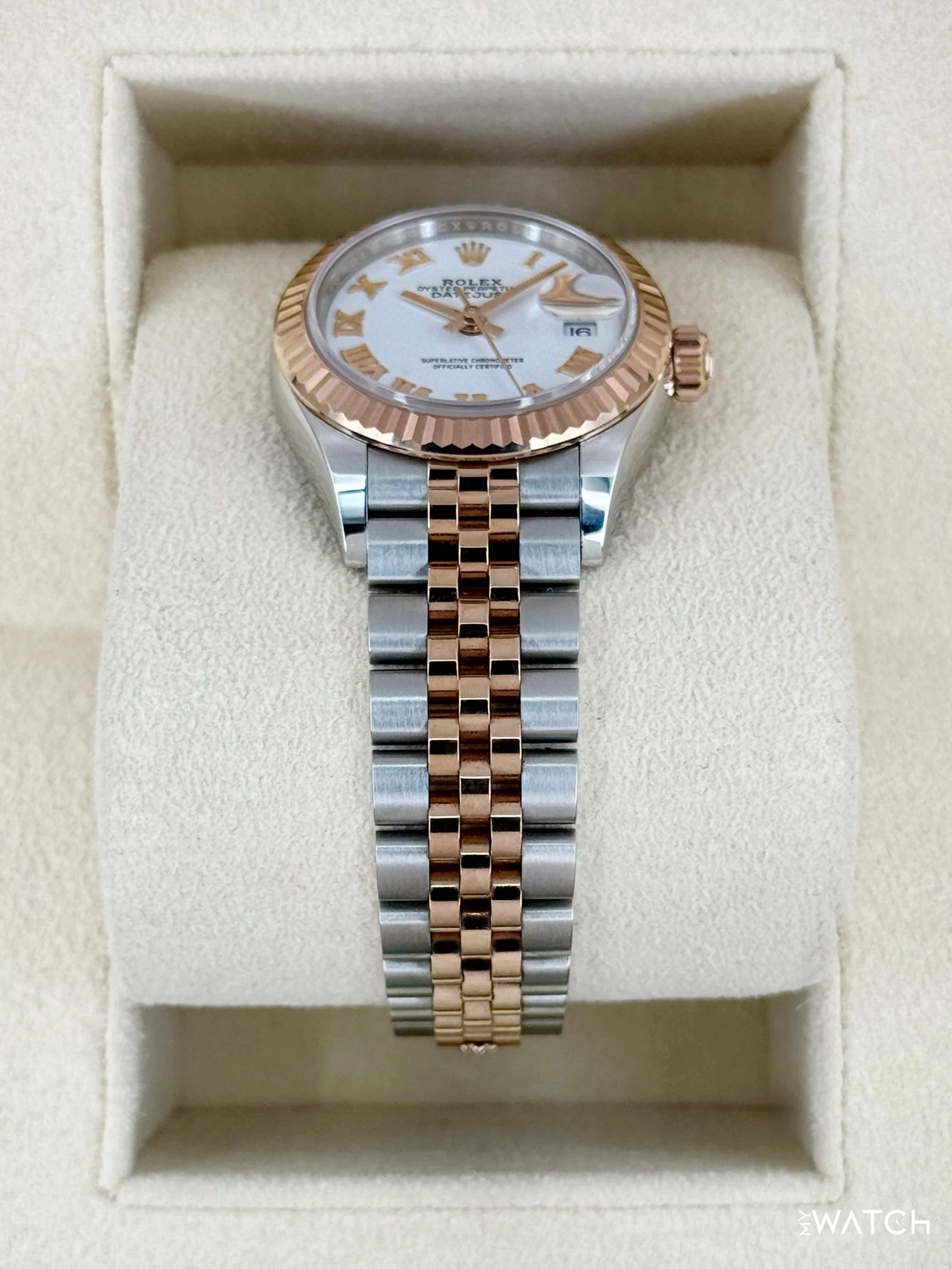 2023 Rolex Lady-Datejust 28mm 279171 Two-Tone Jubilee White Dial - Image 3