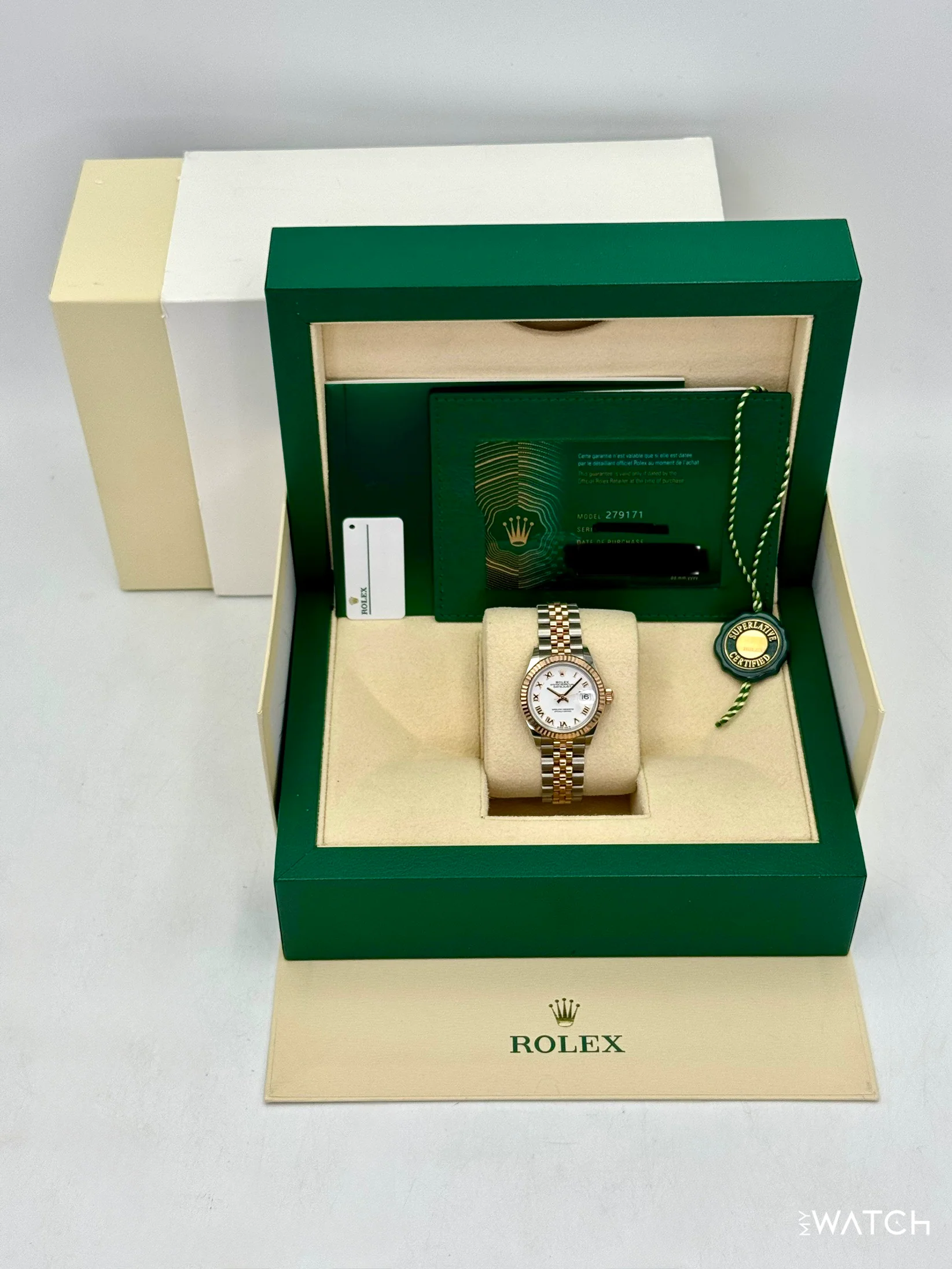 2023 Rolex Lady-Datejust 28mm 279171 Two-Tone Jubilee White Dial - Image 9