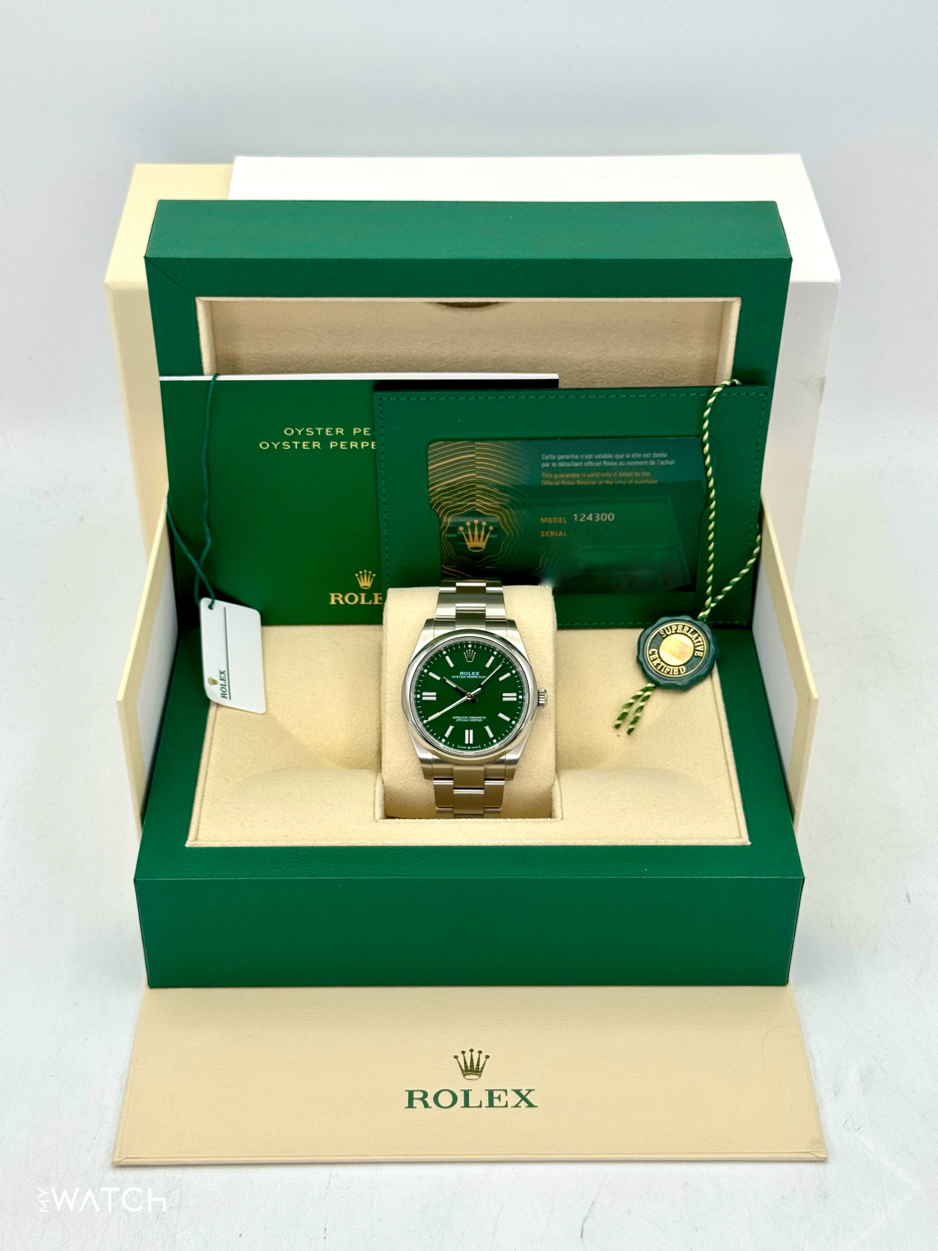 2023 Rolex Oyster Perpetual 41mm 124300 Green Dial - Image 9