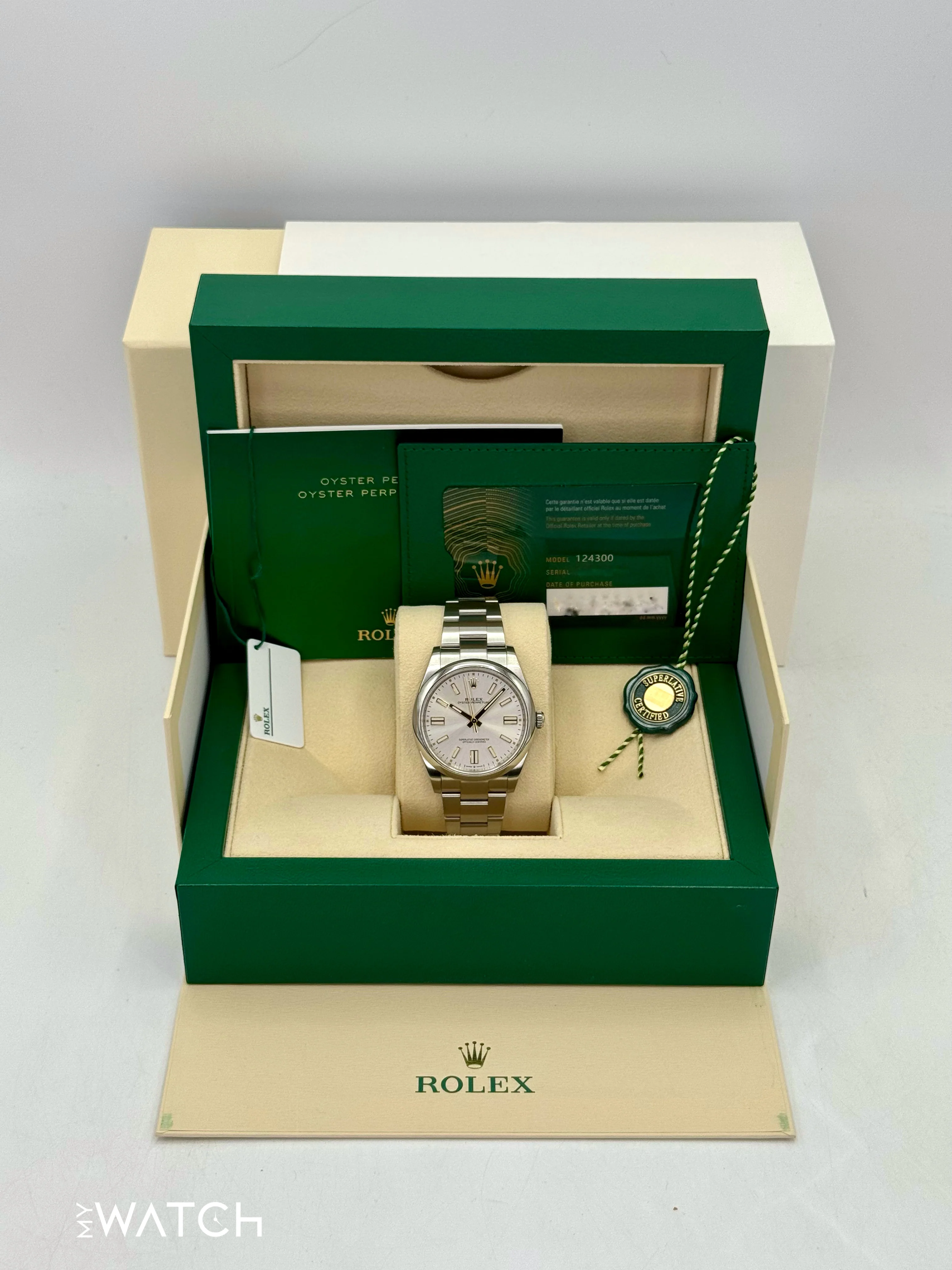 2023 Rolex Oyster Perpetual 41mm 124300 Silver Dial - Image 9