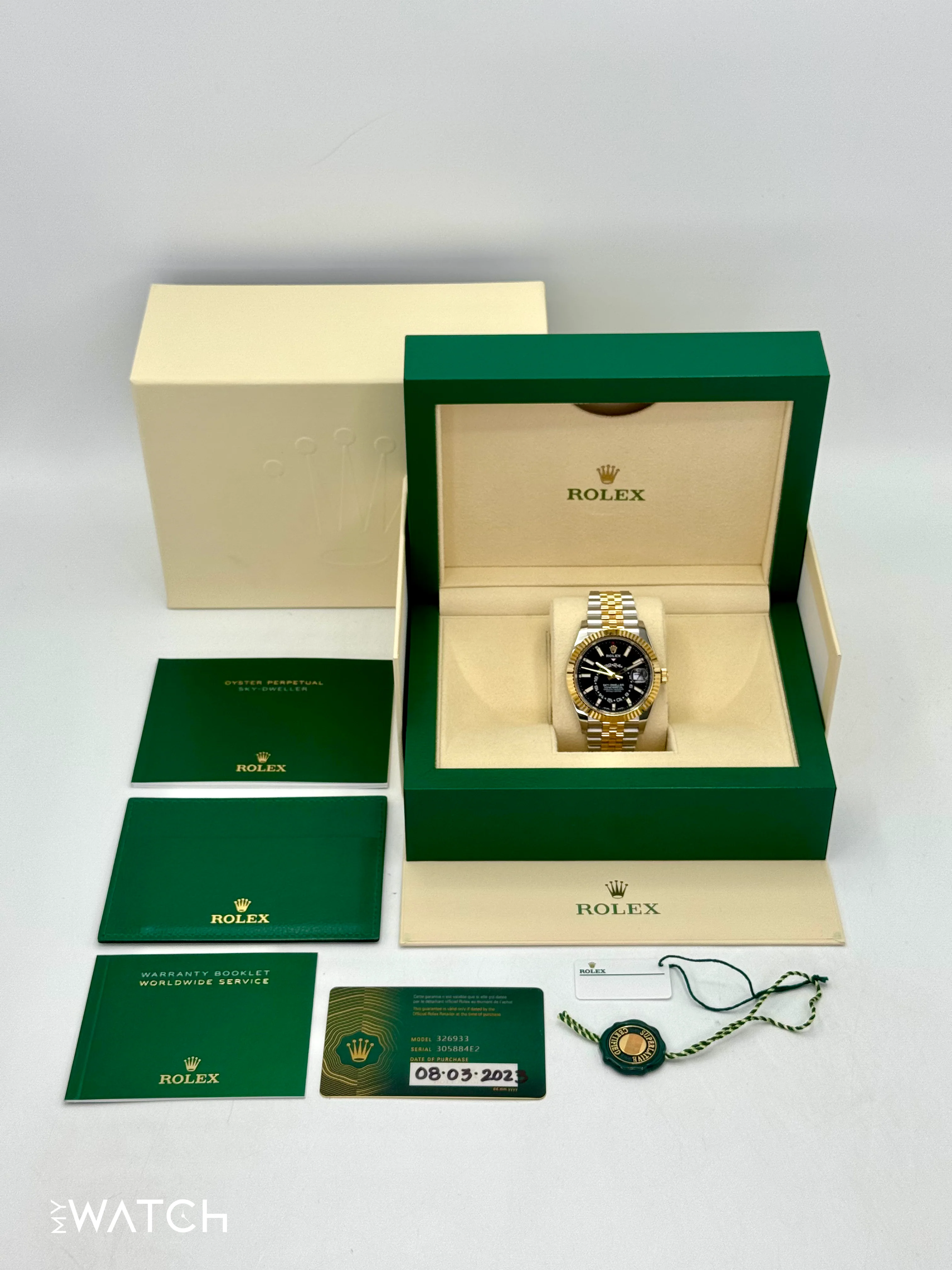 2023 Rolex Sky-Dweller 42mm 326933 Two-Tone Jubilee Black Dial - Image 10