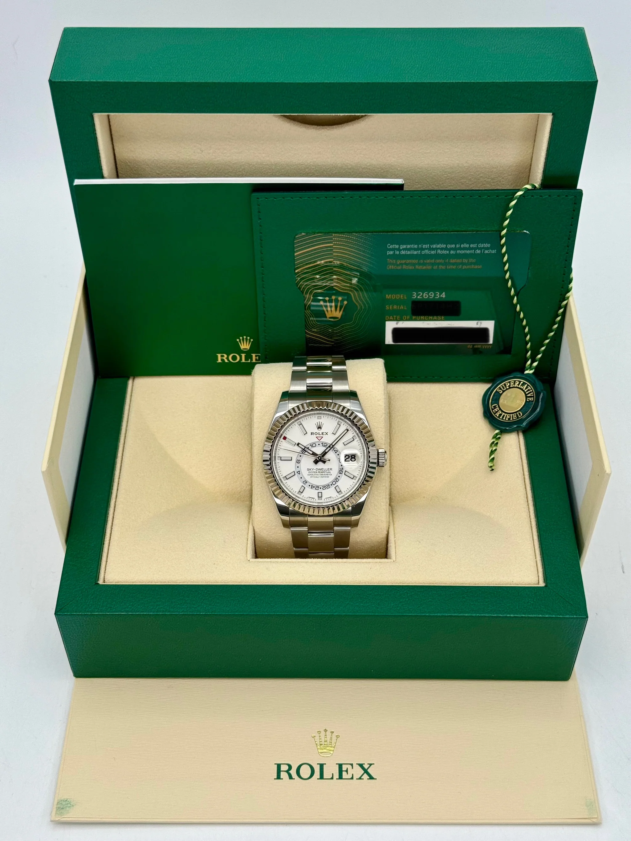 2023 Rolex Sky-Dweller 42mm 326934 Stainless Steel Oyster White Dial - Image 11