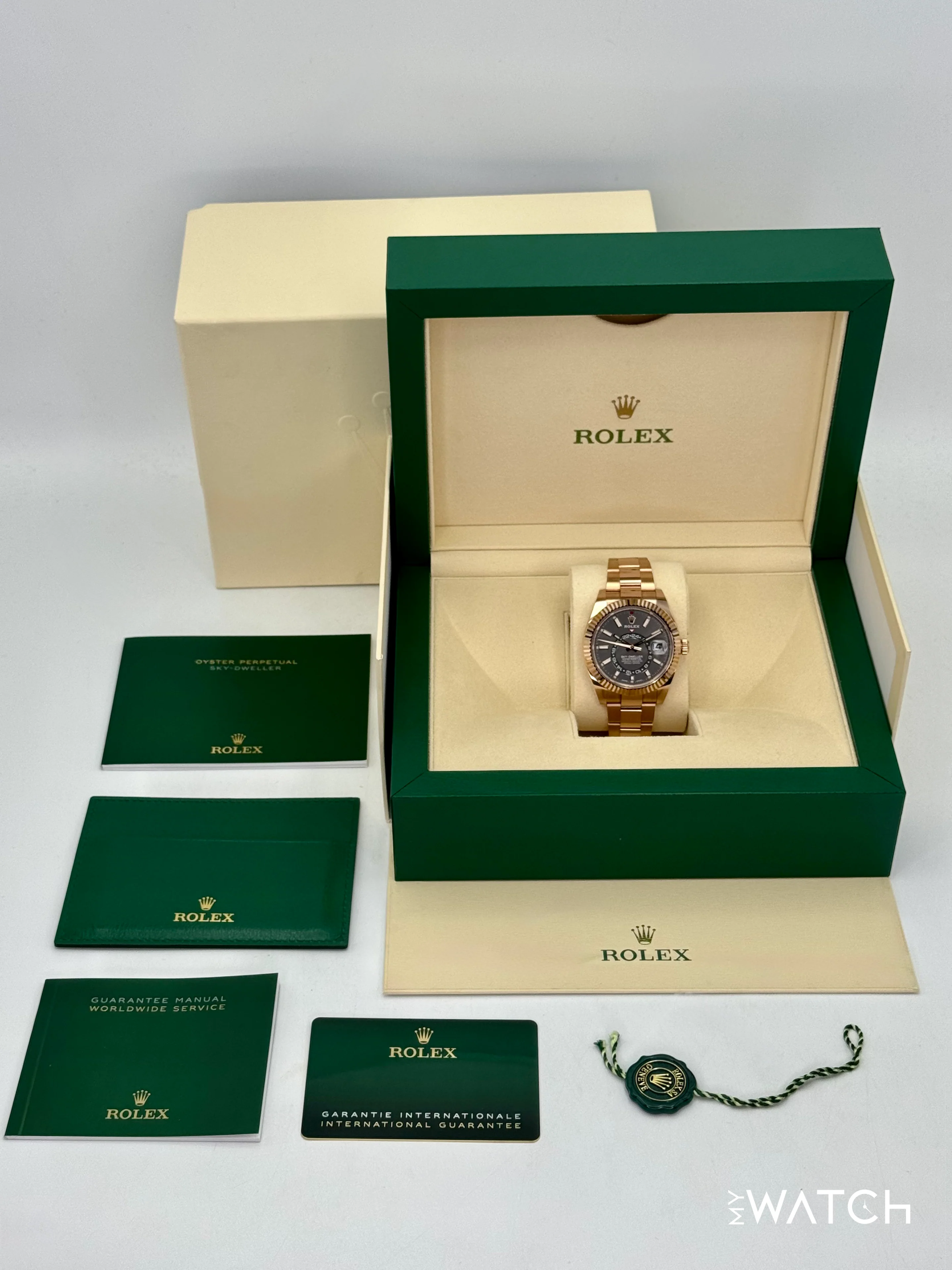 2023 Rolex Sky-Dweller 42mm 326935 Rose Gold Oyster Rhodium Dial - Image 10