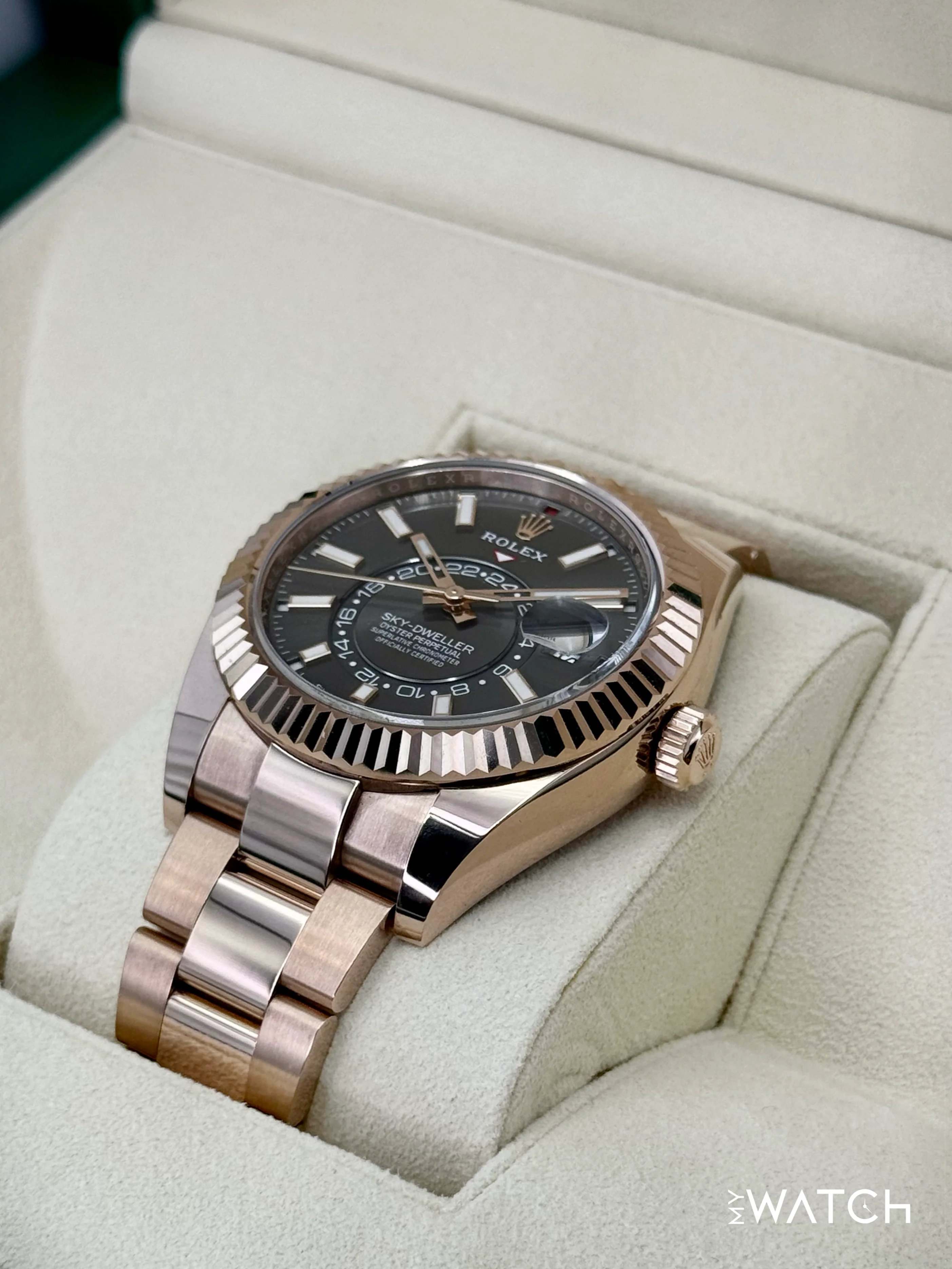 2023 Rolex Sky-Dweller 42mm 326935 Rose Gold Oyster Rhodium Dial - Image 5