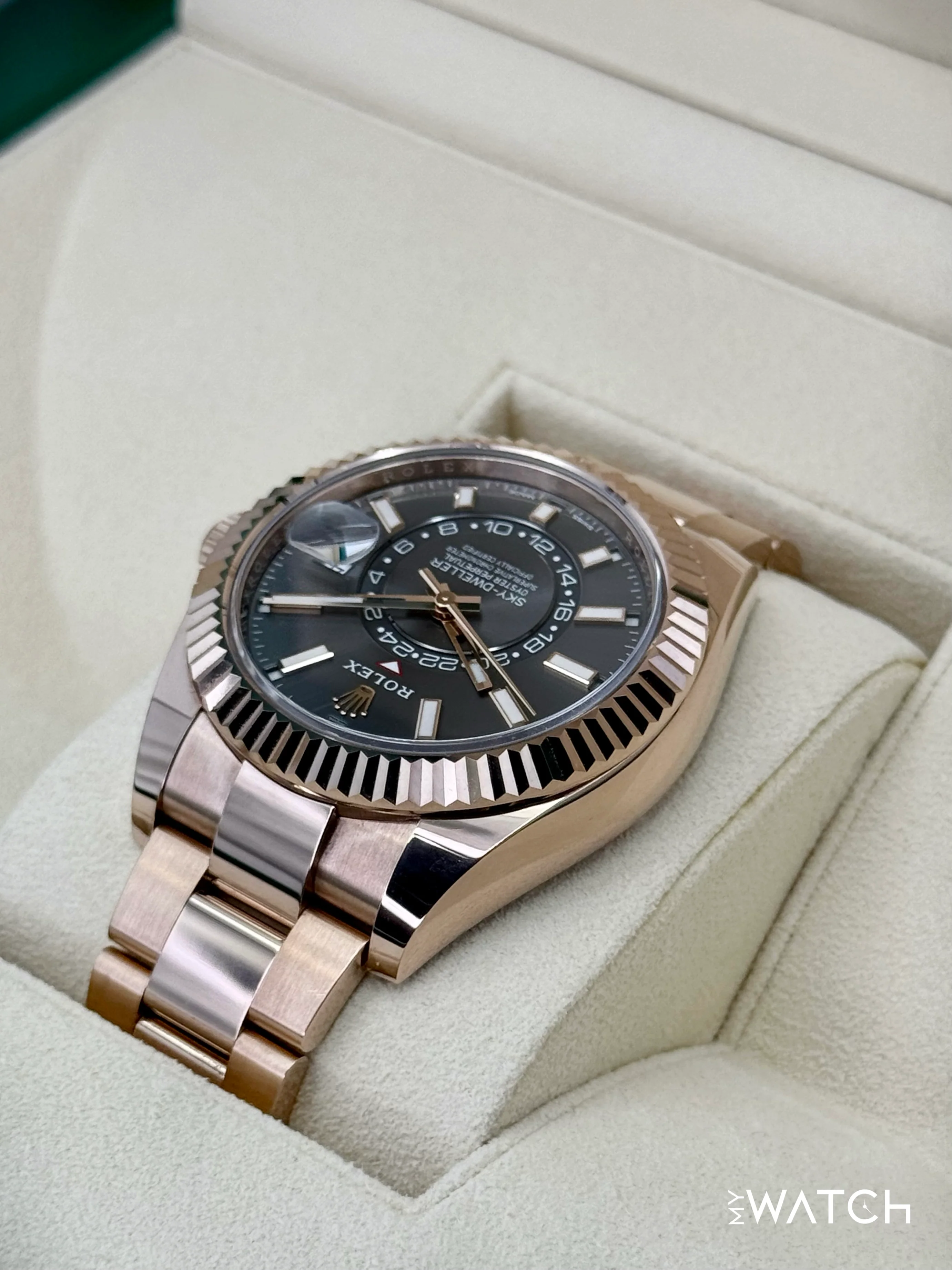 2023 Rolex Sky-Dweller 42mm 326935 Rose Gold Oyster Rhodium Dial - Image 7
