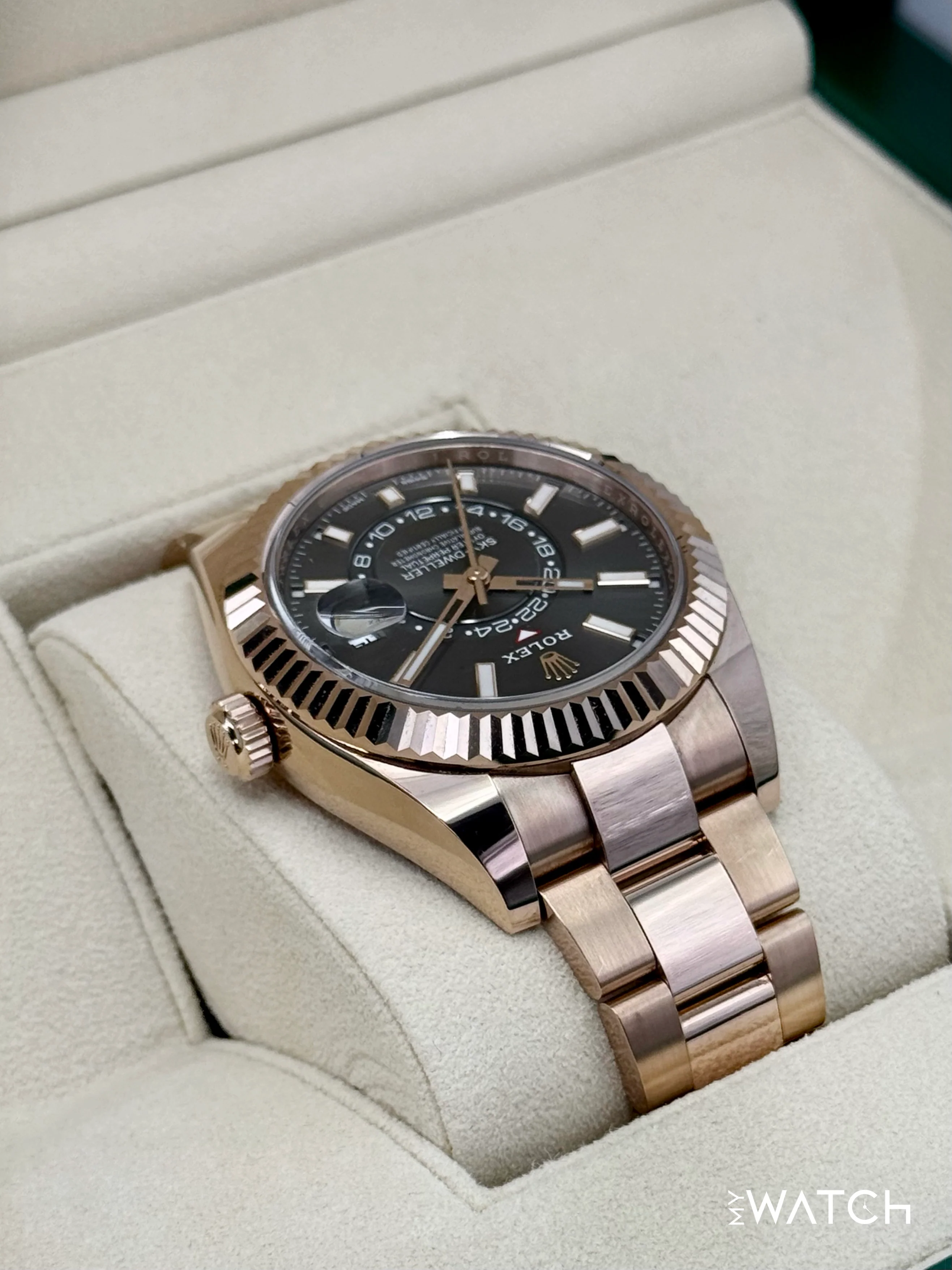 2023 Rolex Sky-Dweller 42mm 326935 Rose Gold Oyster Rhodium Dial - Image 8