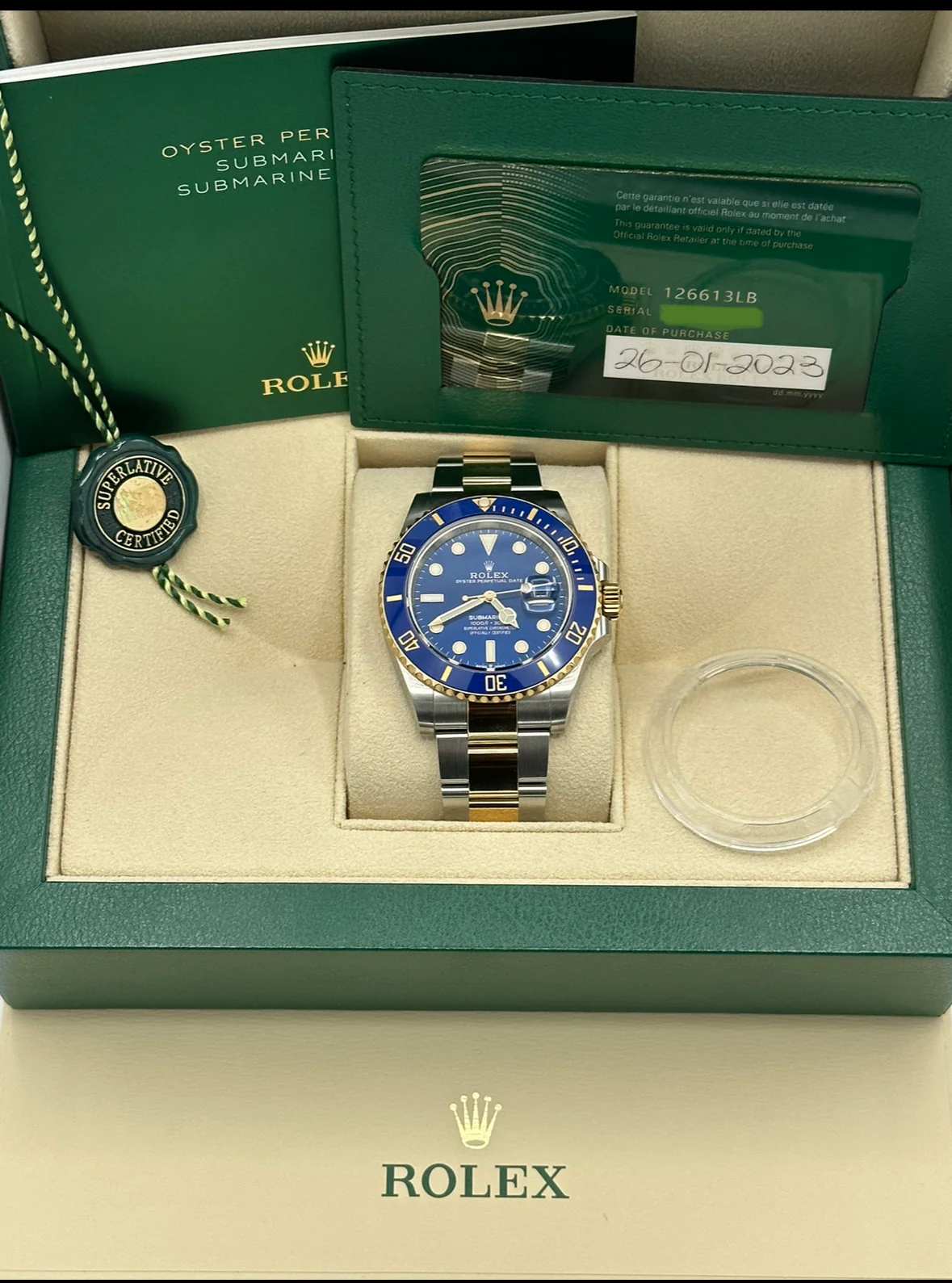 2023 Rolex Submariner "Bluesy" 41mm 126613LB Two-Tone Blue Dial - Image 2