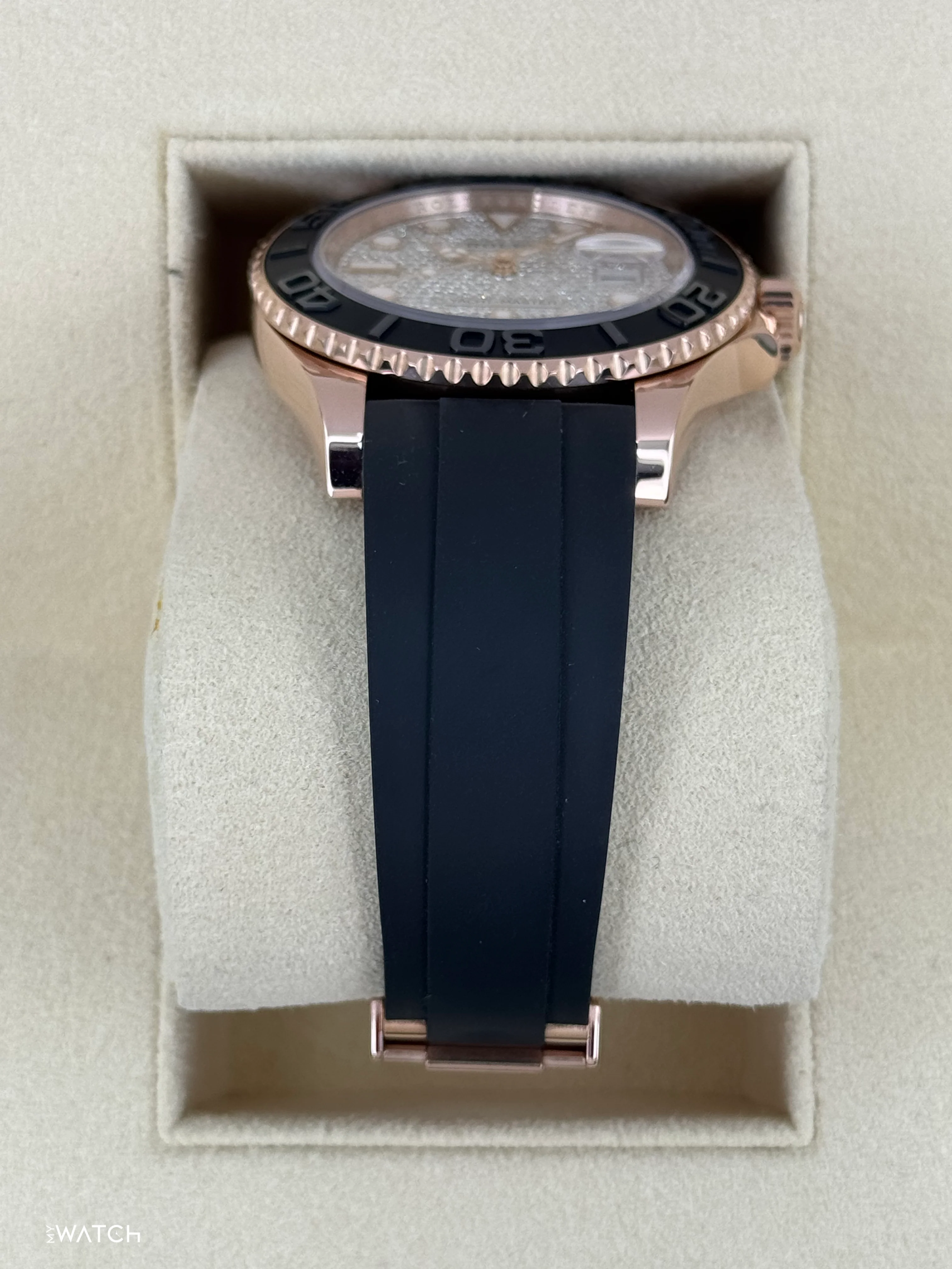 2023 Rolex Yacht-Master 40mm 126655 Rose Gold Diamond Paved Dial - Image 3