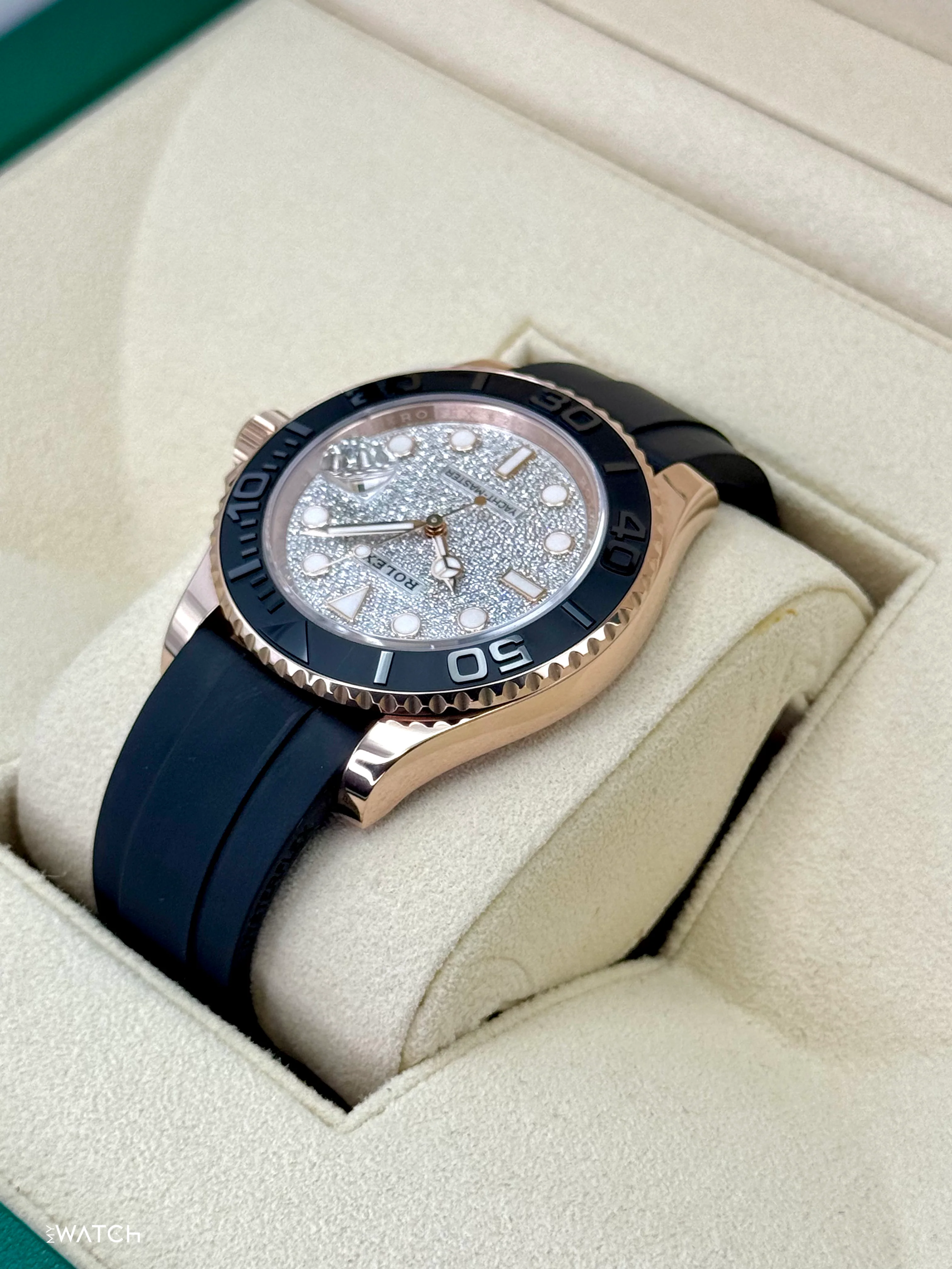 2023 Rolex Yacht-Master 40mm 126655 Rose Gold Diamond Paved Dial - Image 7