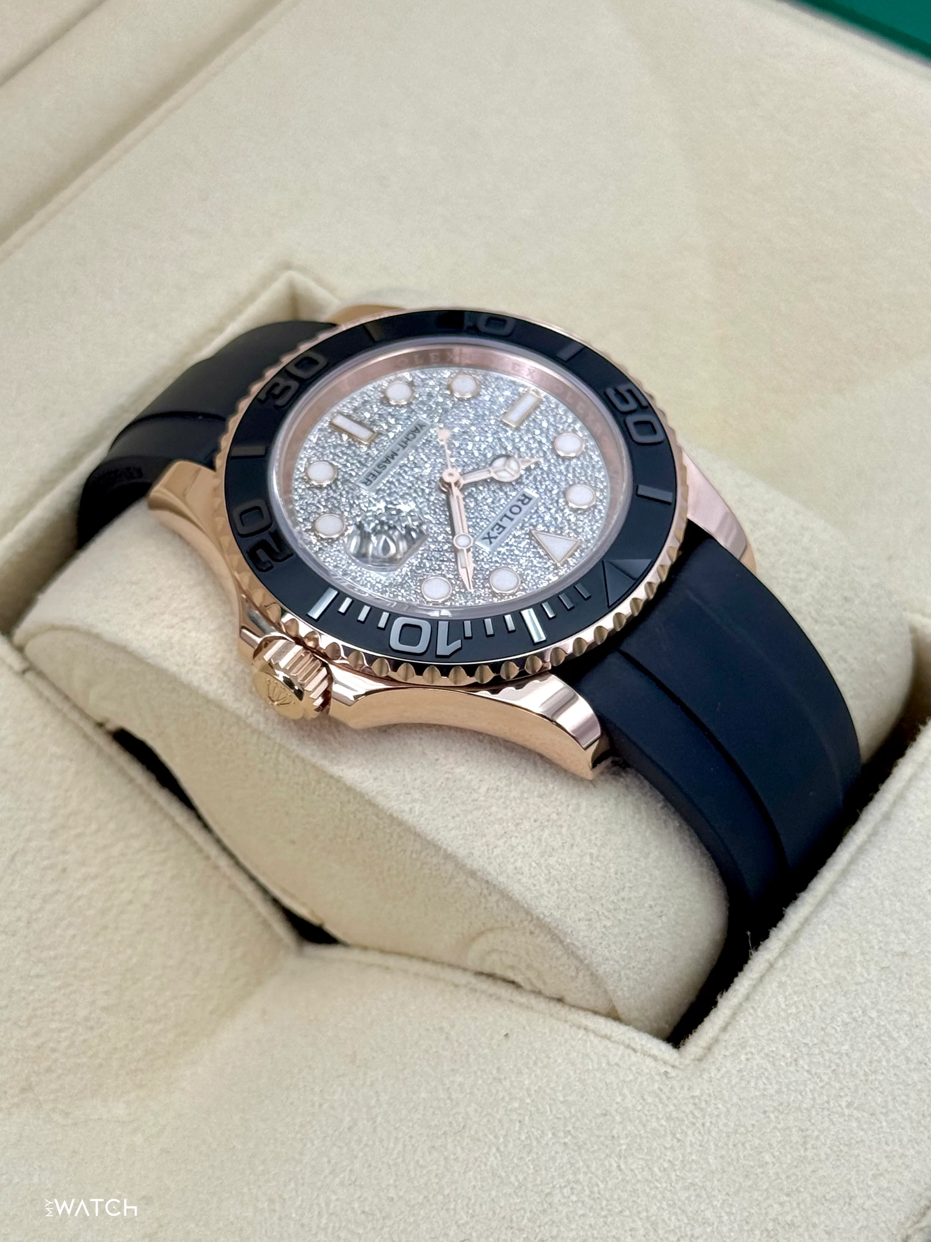 2023 Rolex Yacht-Master 40mm 126655 Rose Gold Diamond Paved Dial - Image 8