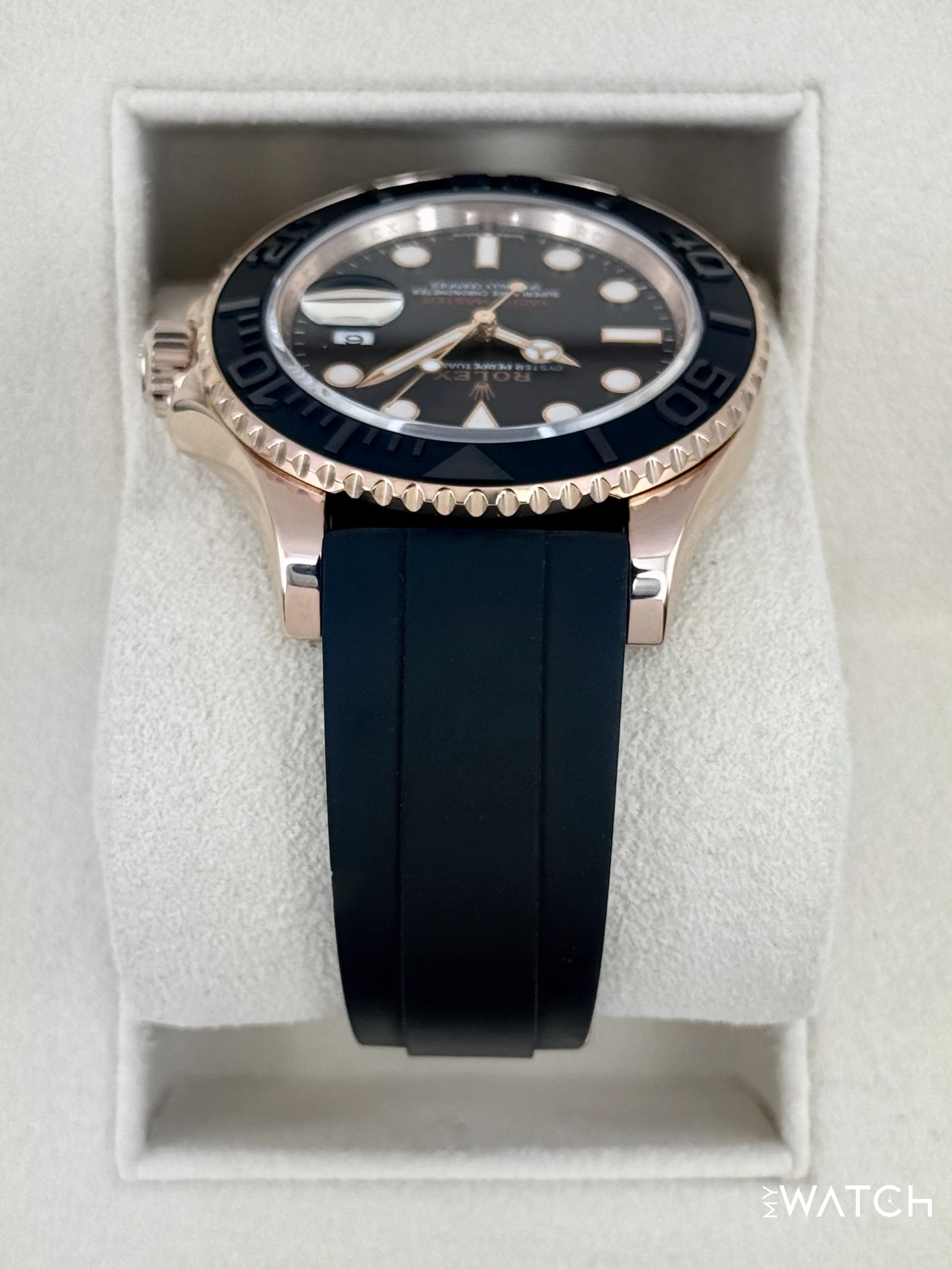 2023 Rolex Yacht-Master 40mm 126655 Rose Gold Oysterflex Black Dial - Image 4