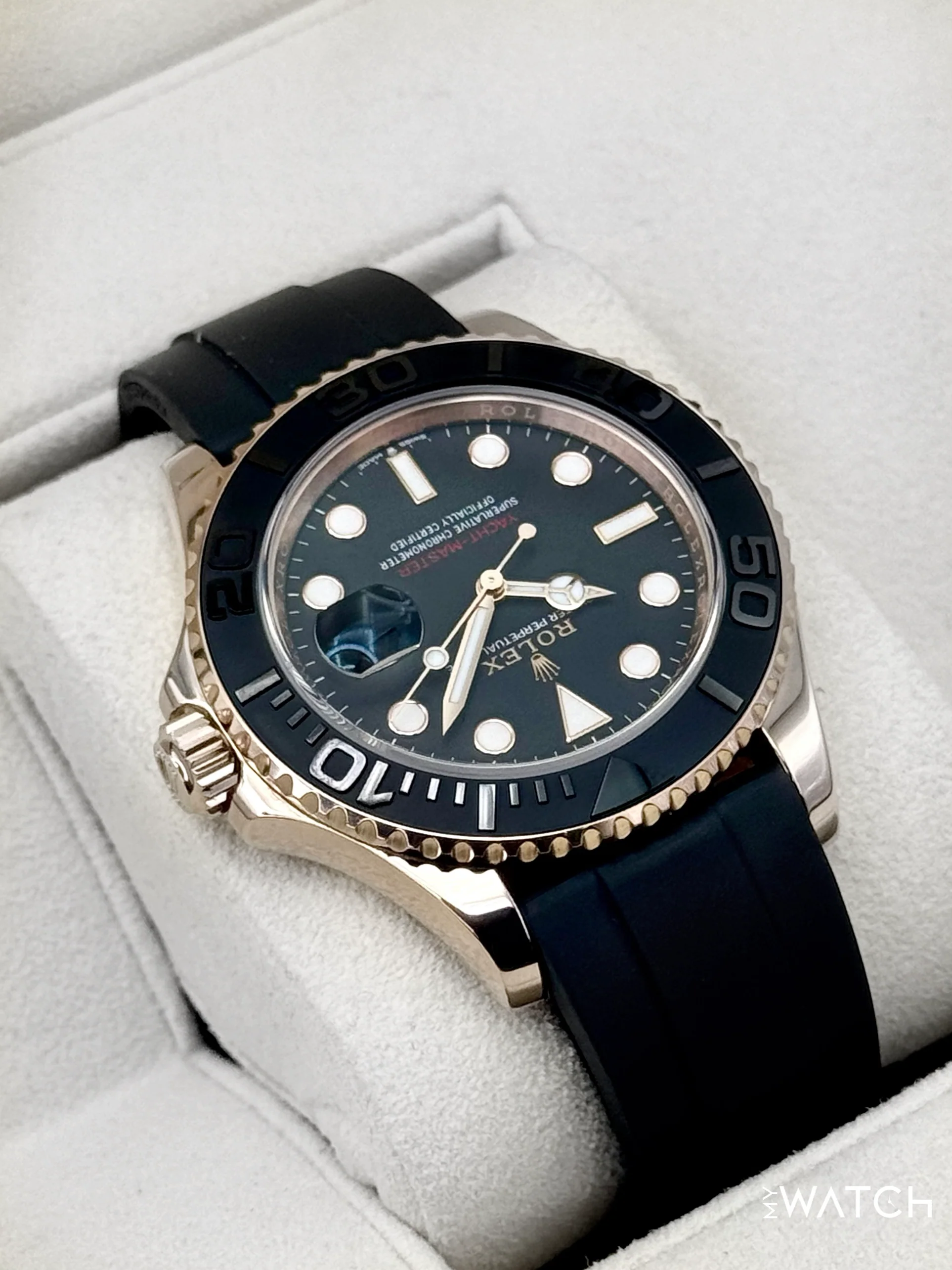 2023 Rolex Yacht-Master 40mm 126655 Rose Gold Oysterflex Black Dial - Image 8