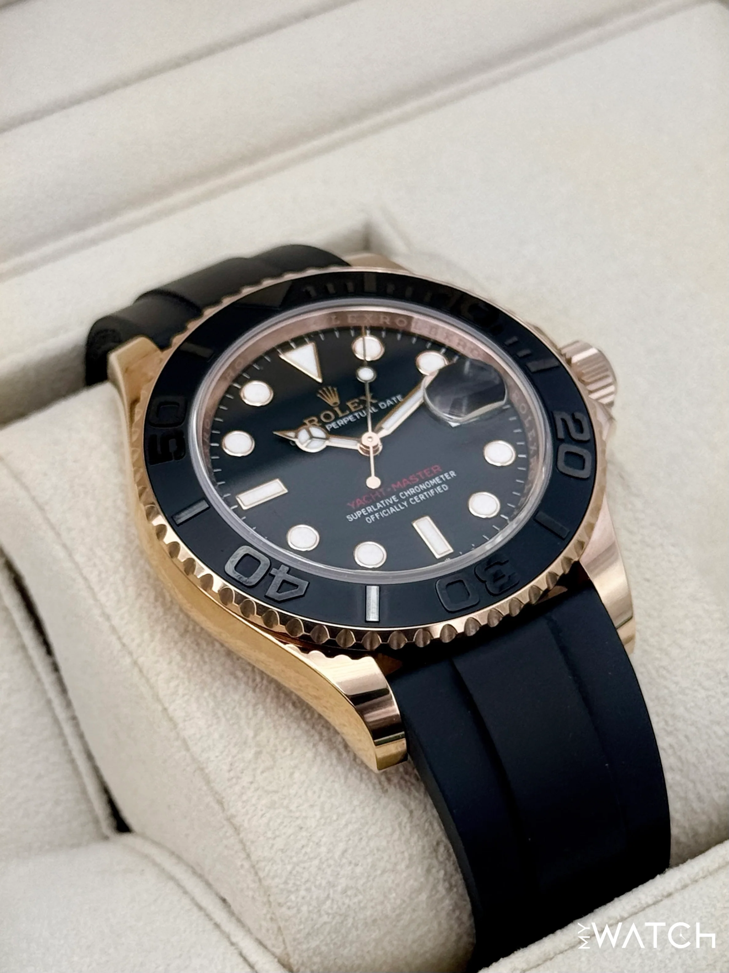 2023 Rolex Yacht-Master 40mm 126655 Rose Gold Oysterflex Black Dial (STICKERED) - Image 6