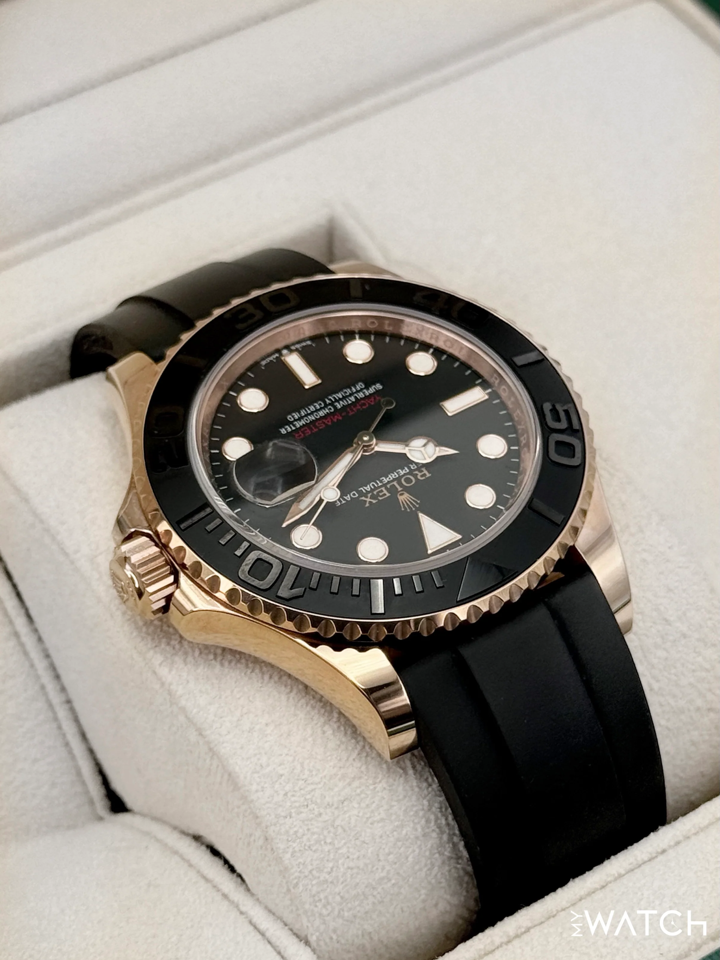 2023 Rolex Yacht-Master 40mm 126655 Rose Gold Oysterflex Black Dial (STICKERED) - Image 8